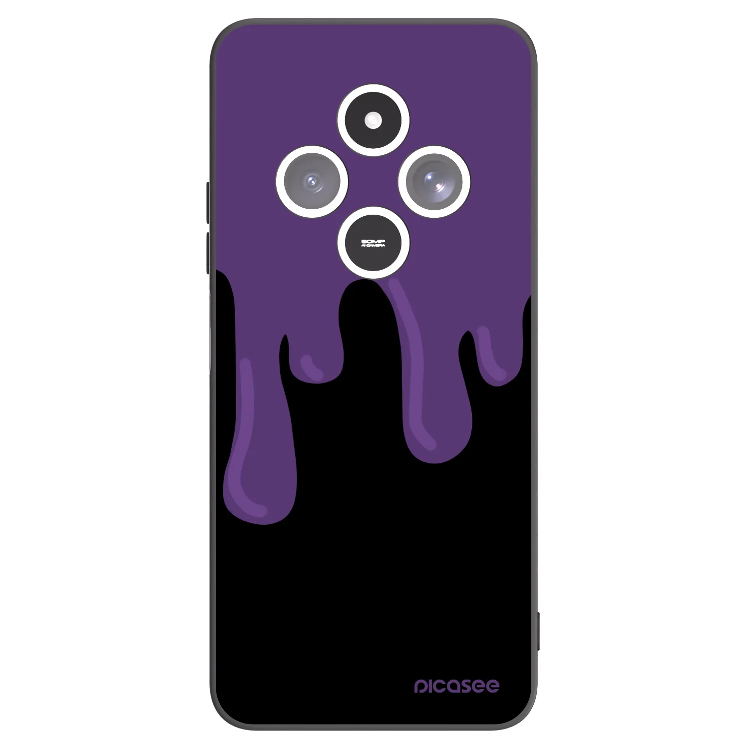 Picasee Μαύρη θήκη σιλικόνης για Xiaomi Redmi 14C - Purple spooky