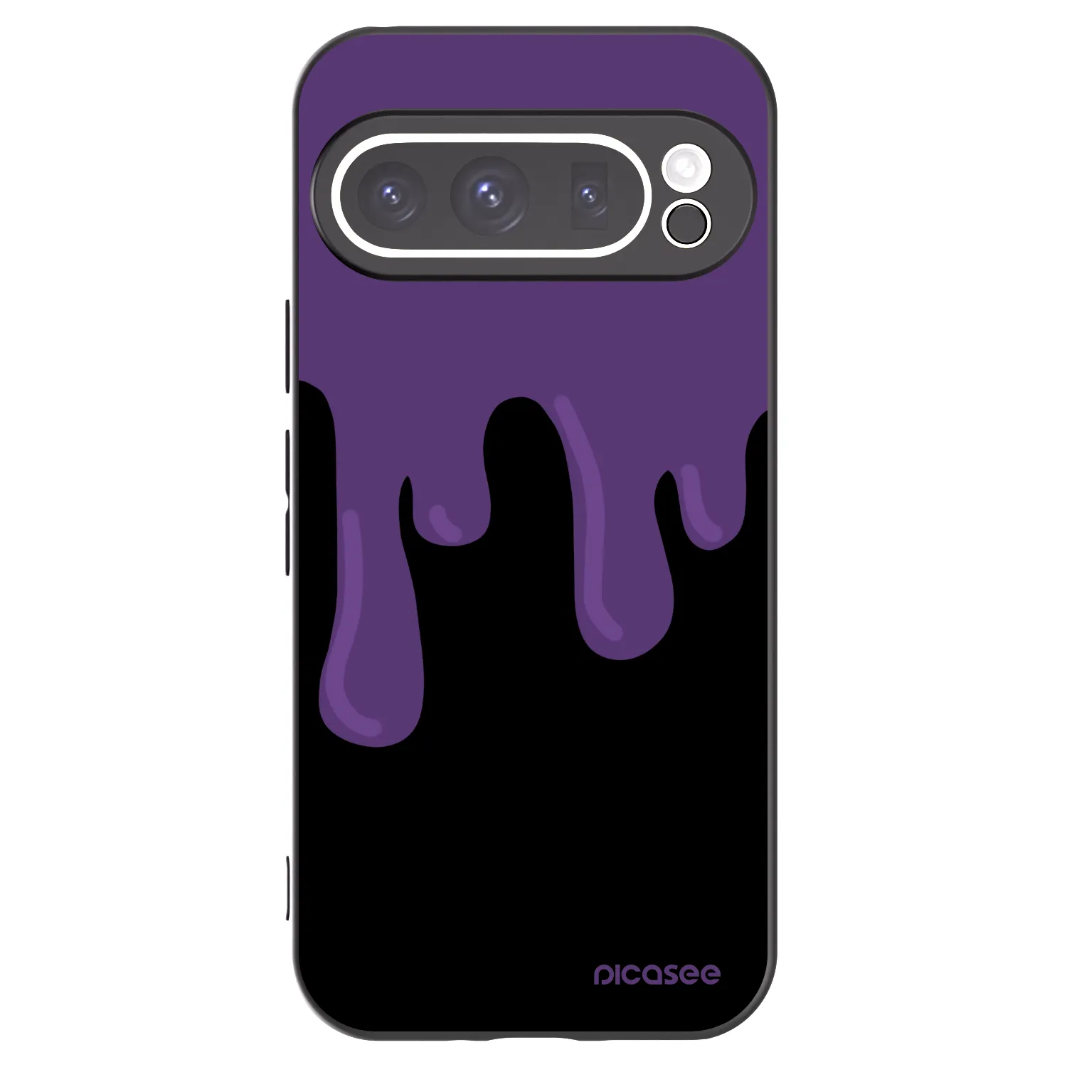 Picasee Μαύρη θήκη σιλικόνης για Google Pixel 9 Pro - Purple spooky