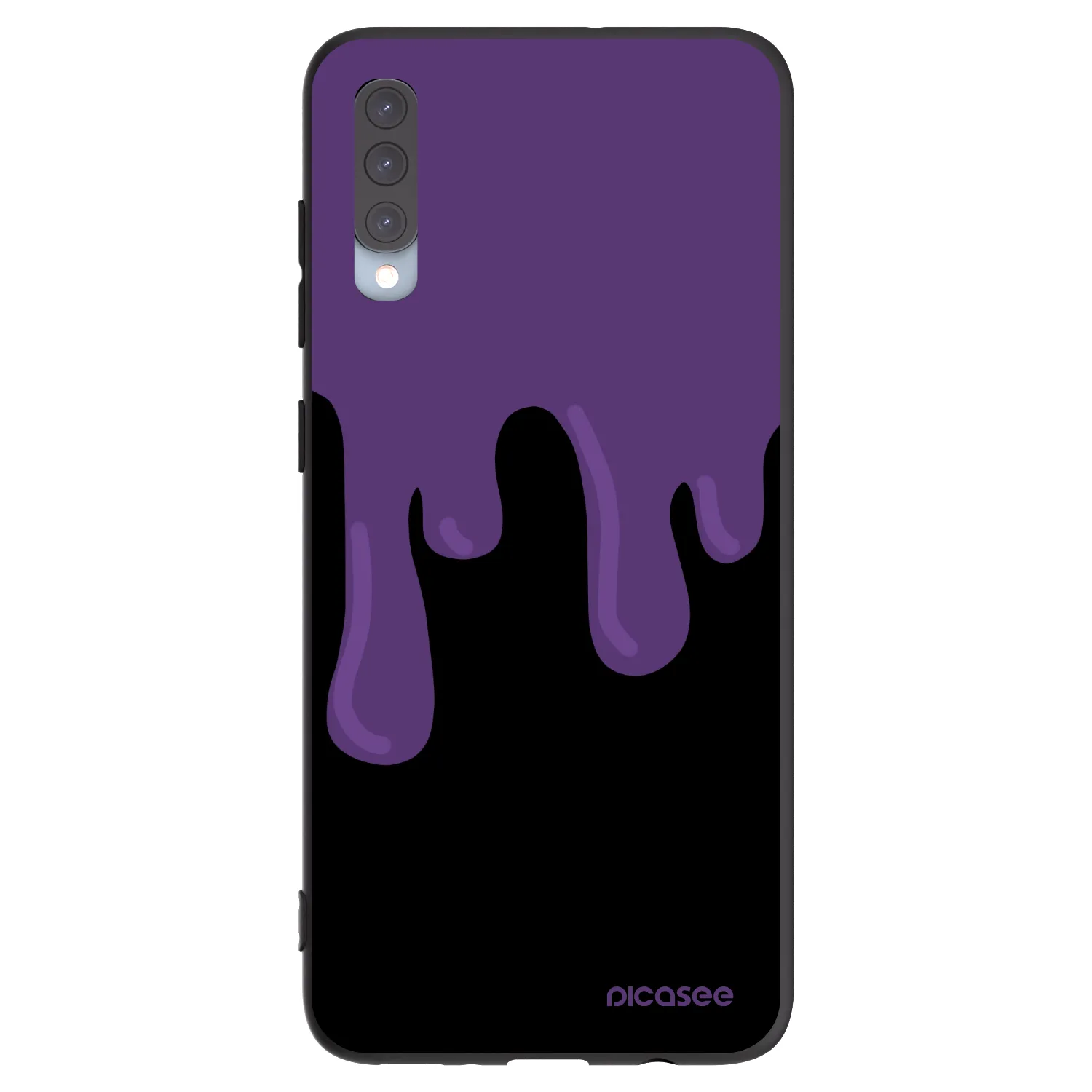 Picasee Μαύρη θήκη σιλικόνης για Samsung Galaxy A70 A705F - Purple spooky