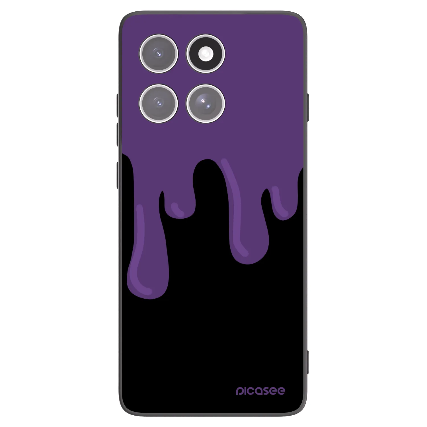 Picasee Μαύρη θήκη σιλικόνης για Motorola Edge 60 Pro - Purple spooky