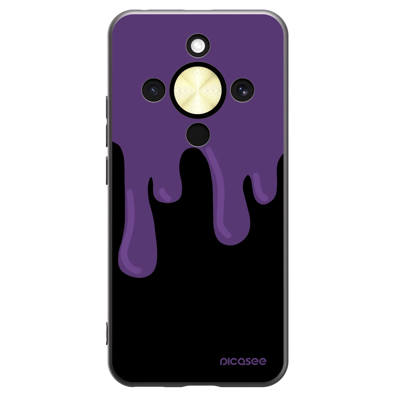 Picasee Μαύρη θήκη σιλικόνης για Honor Magic8 Lite 5G - Purple spooky