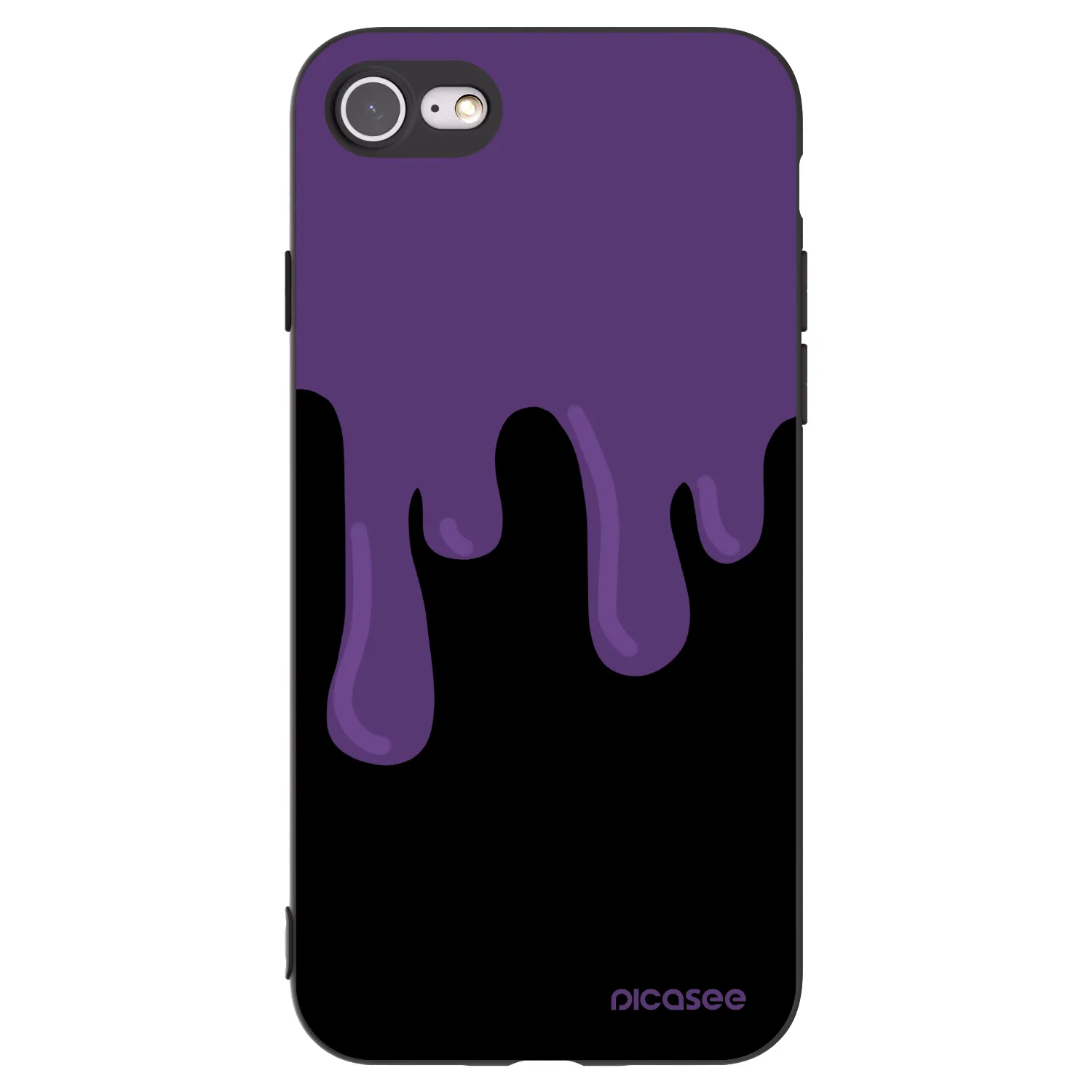 Picasee Μαύρη θήκη σιλικόνης για Apple iPhone SE 2020 - Purple spooky