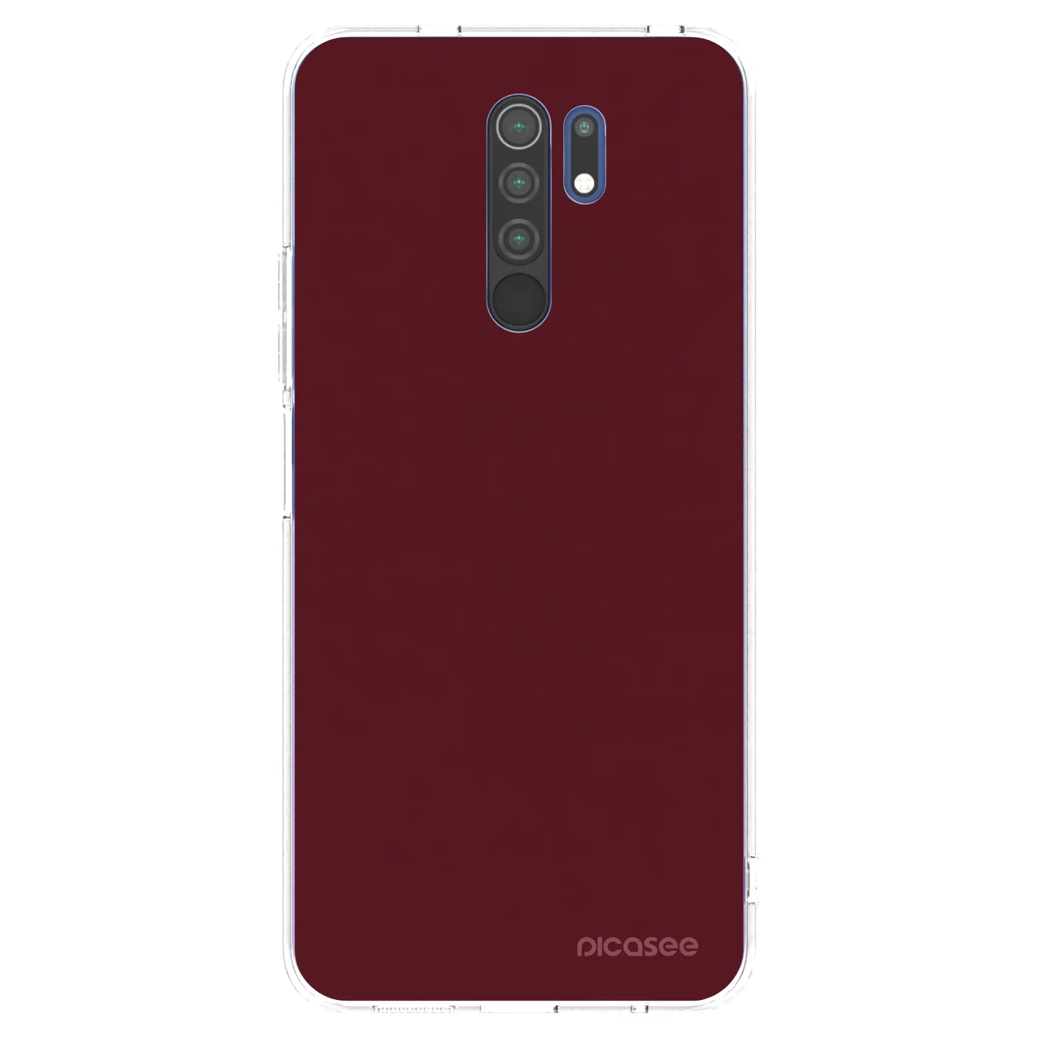 Picasee διαφανής θήκη σιλικόνης Xiaomi Redmi 9 - Burgundy red