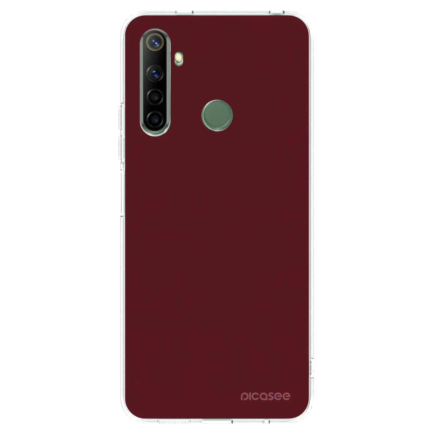 Picasee διαφανής θήκη σιλικόνης Realme 6i - Burgundy red