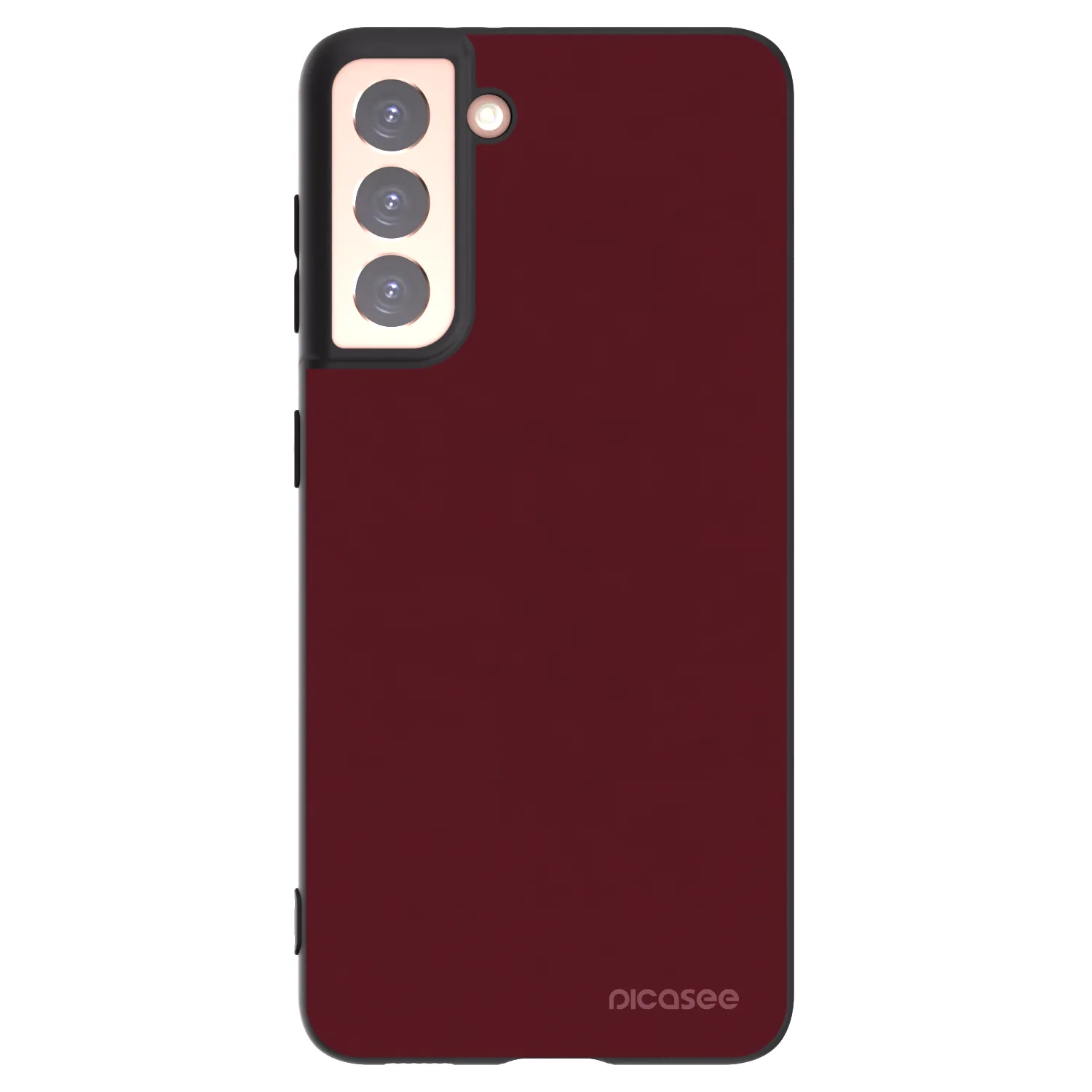 Picasee Μαύρη θήκη σιλικόνης για Samsung Galaxy S21 5G G991B - Burgundy red