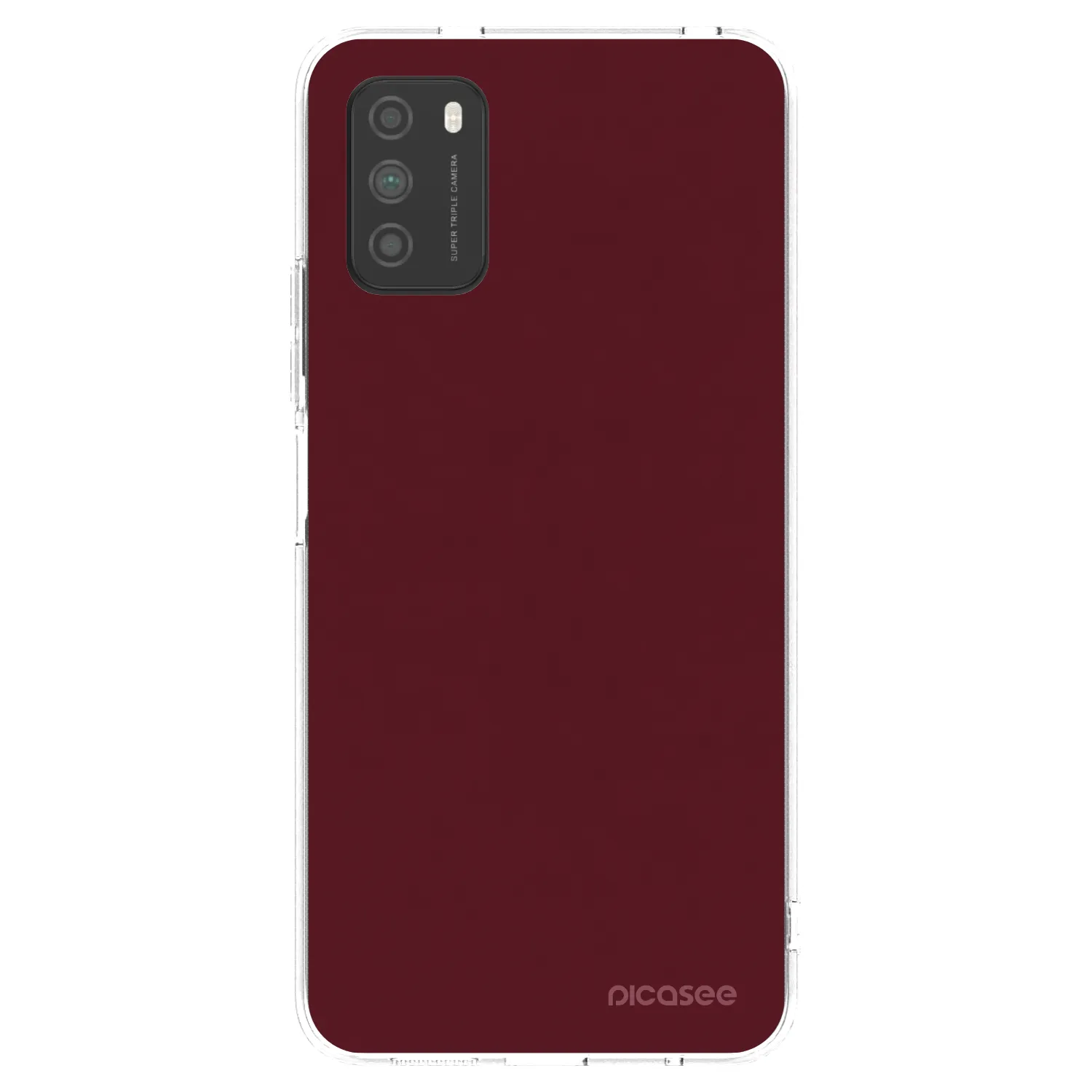 Picasee διαφανής θήκη σιλικόνης Xiaomi Poco M3 - Burgundy red