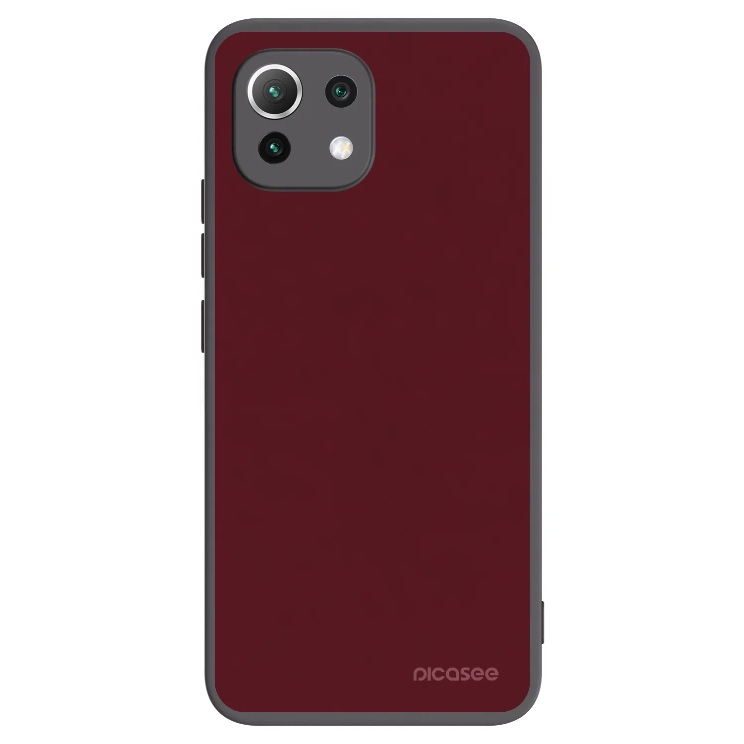 Picasee Μαύρη θήκη σιλικόνης για Xiaomi Mi 11 Lite - Burgundy red