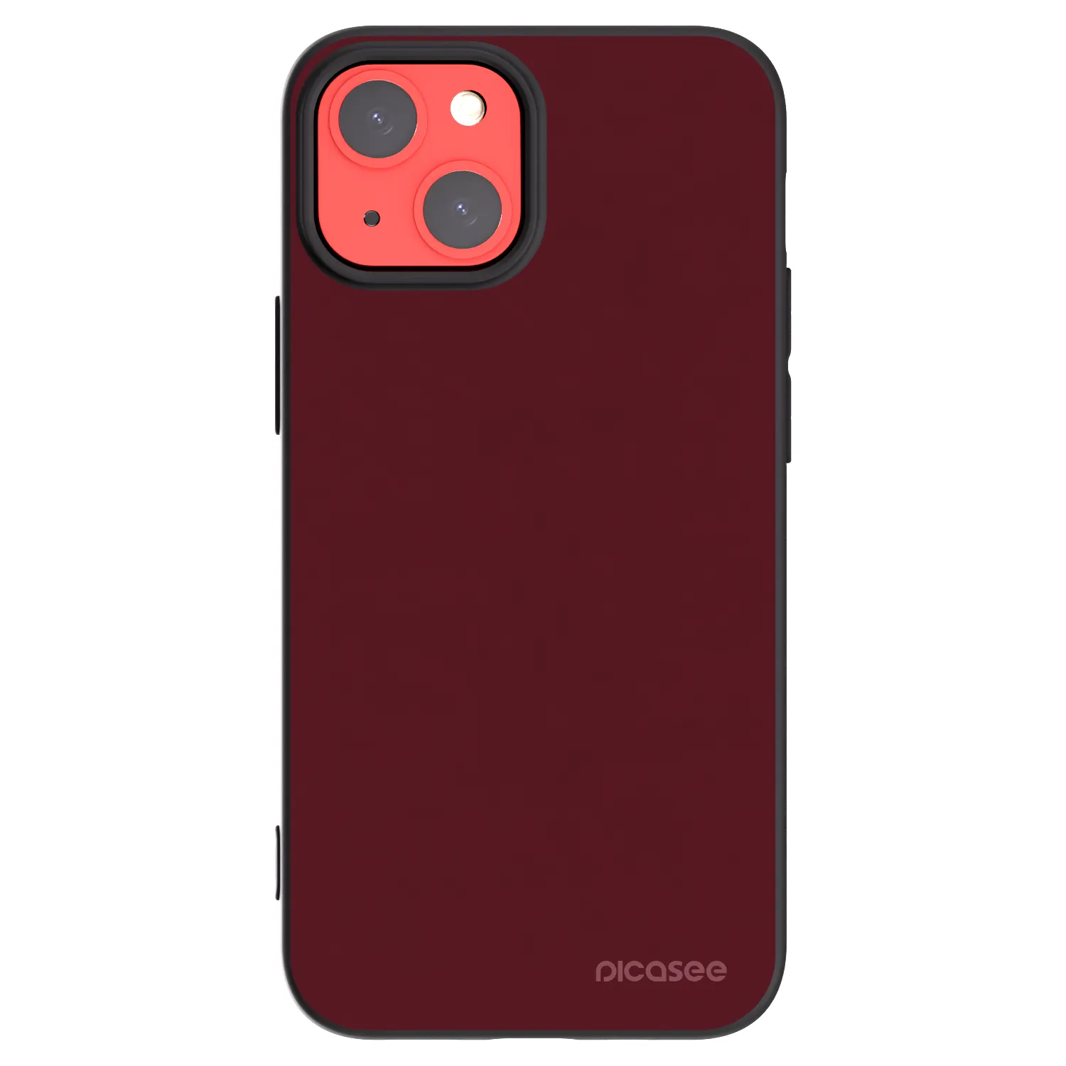 Picasee Μαύρη θήκη σιλικόνης για Apple iPhone 13 mini - Burgundy red
