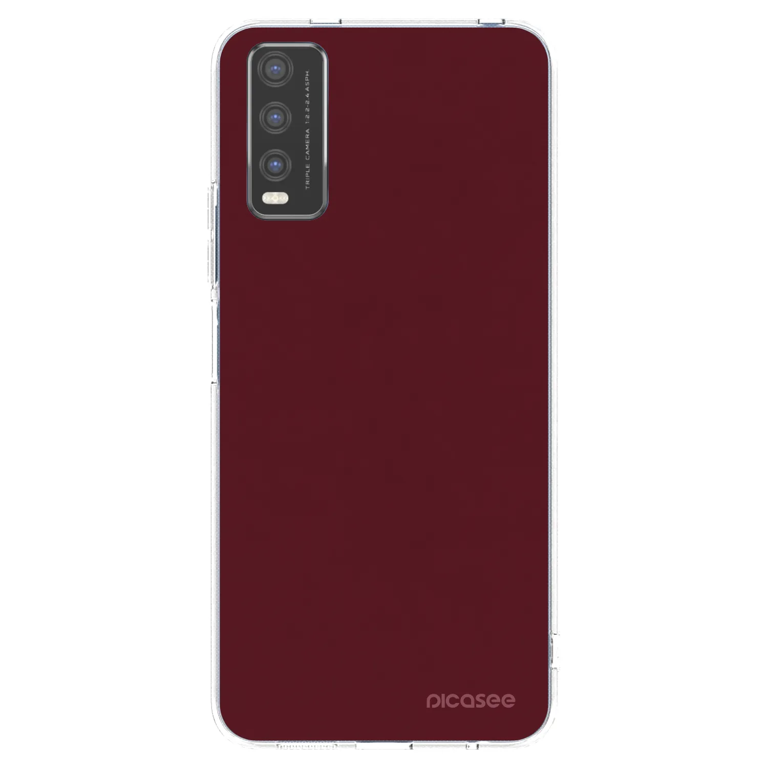 Picasee διαφανής θήκη σιλικόνης Vivo Y20s - Burgundy red