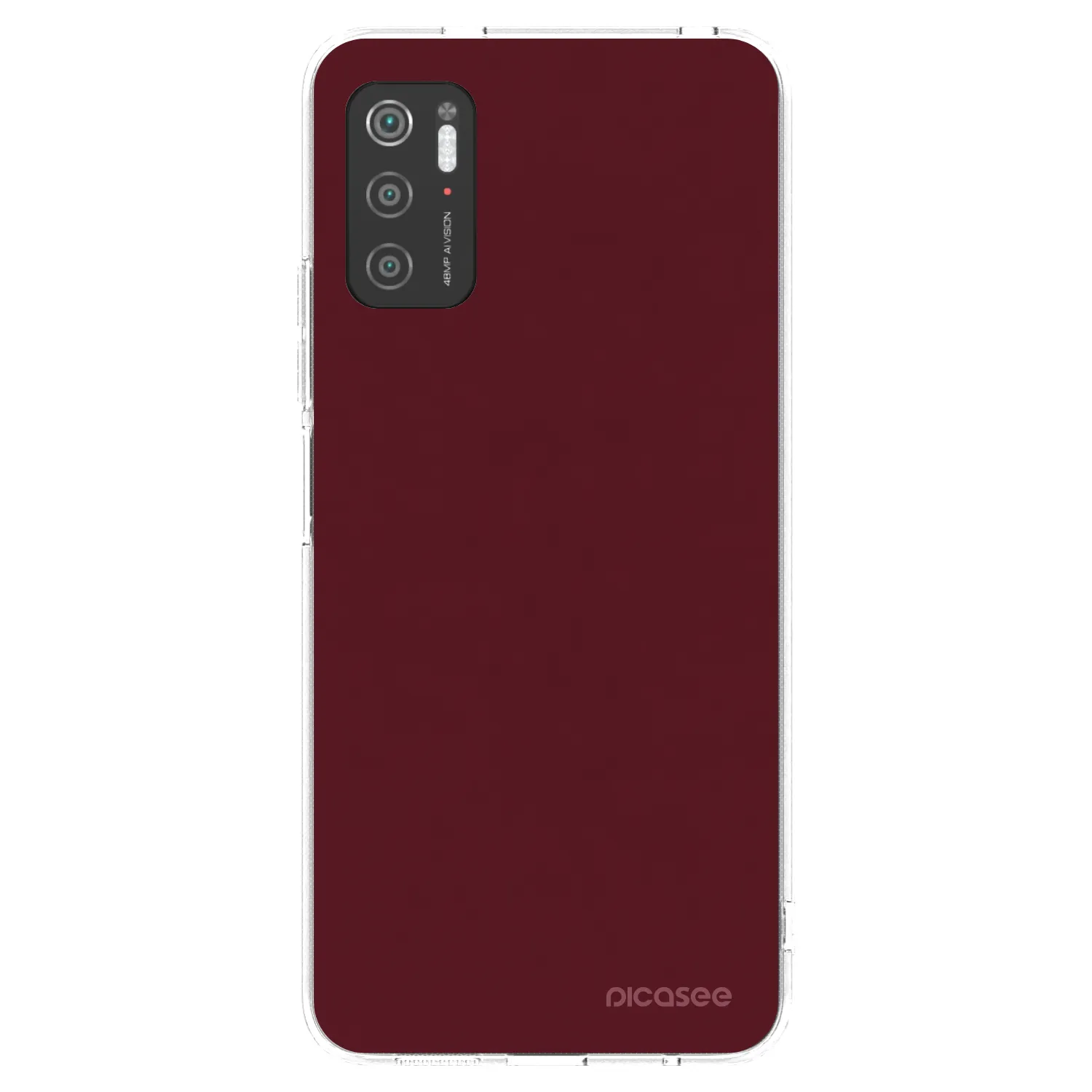 Picasee διαφανής θήκη σιλικόνης Xiaomi Poco M3 Pro 5G - Burgundy red