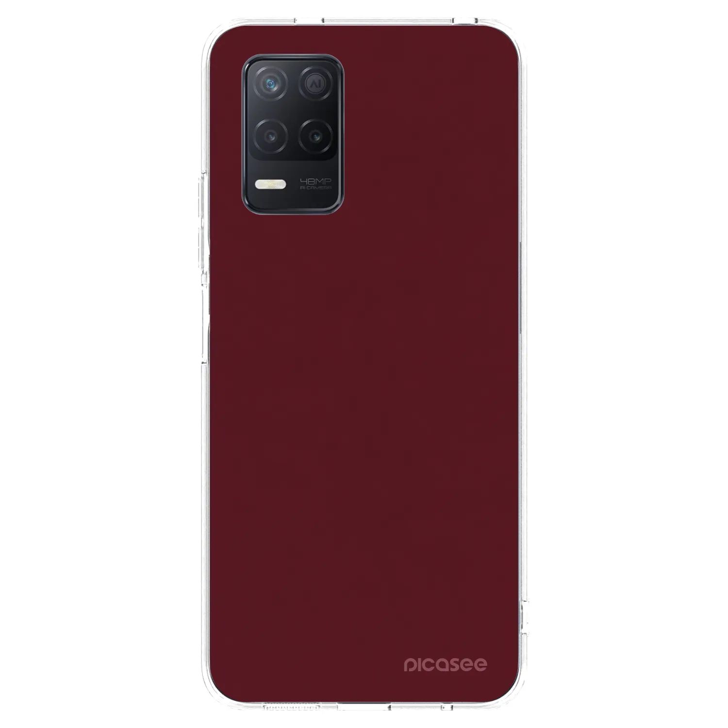 Picasee διαφανής θήκη σιλικόνης Realme 8 5G - Burgundy red