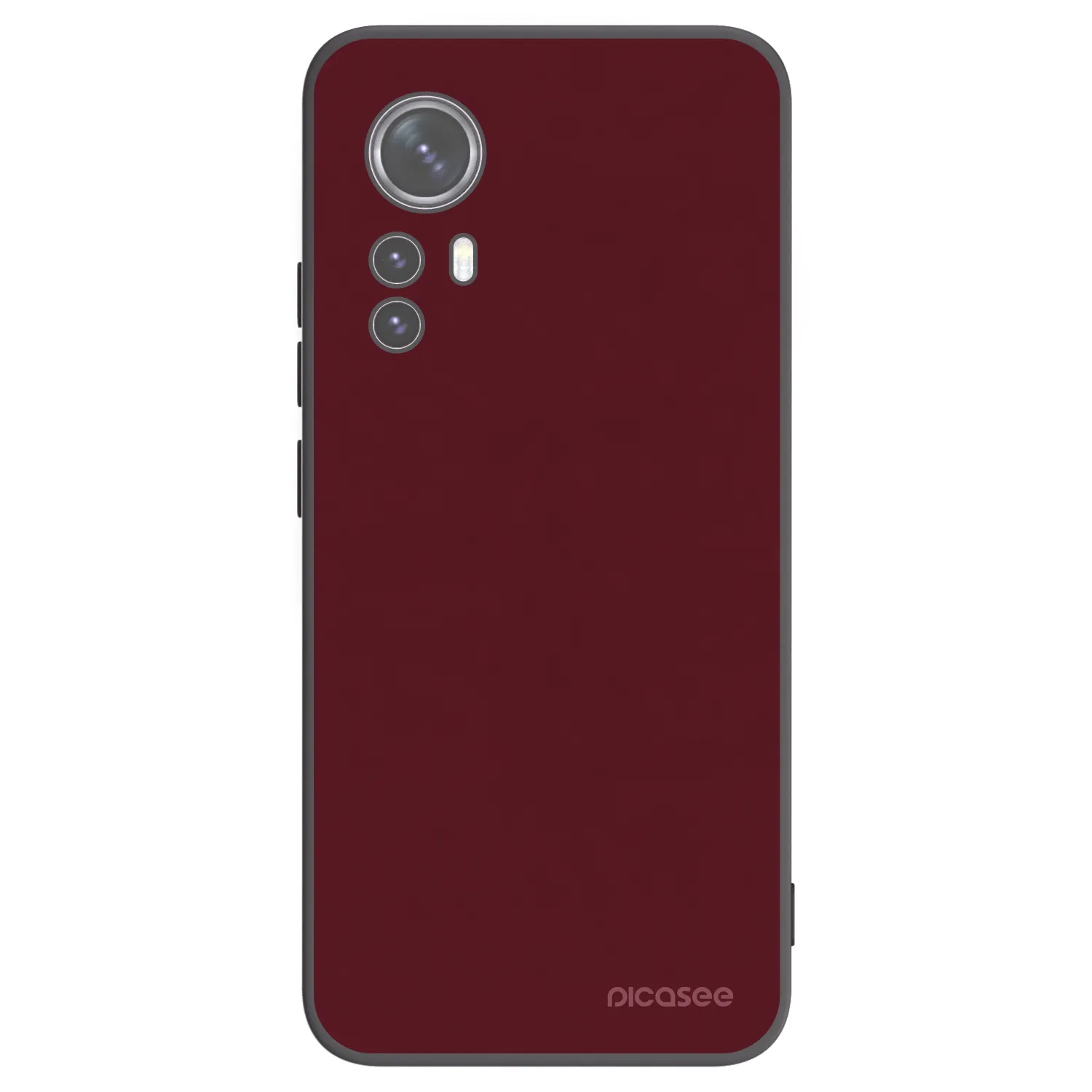 Picasee Μαύρη θήκη σιλικόνης για Xiaomi 12 - Burgundy red