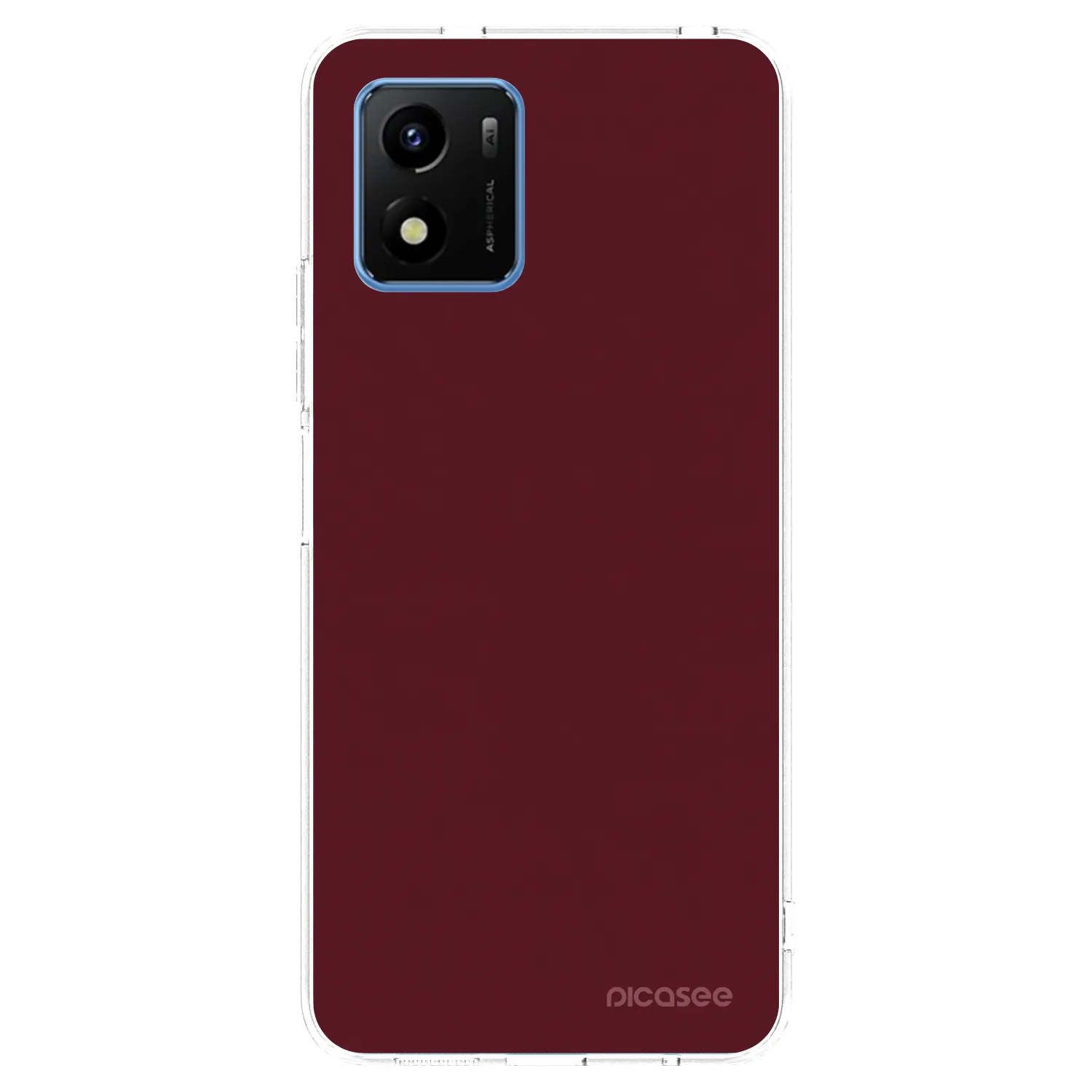 Picasee διαφανής θήκη σιλικόνης Vivo Y01 - Burgundy red
