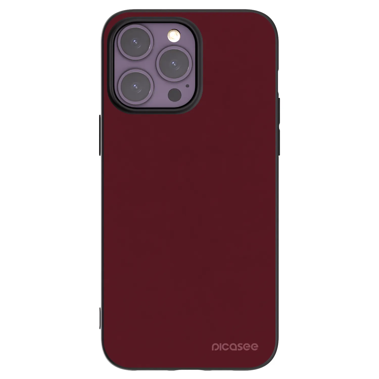 Picasee Μαύρη θήκη σιλικόνης για Apple iPhone 14 Pro Max - Burgundy red