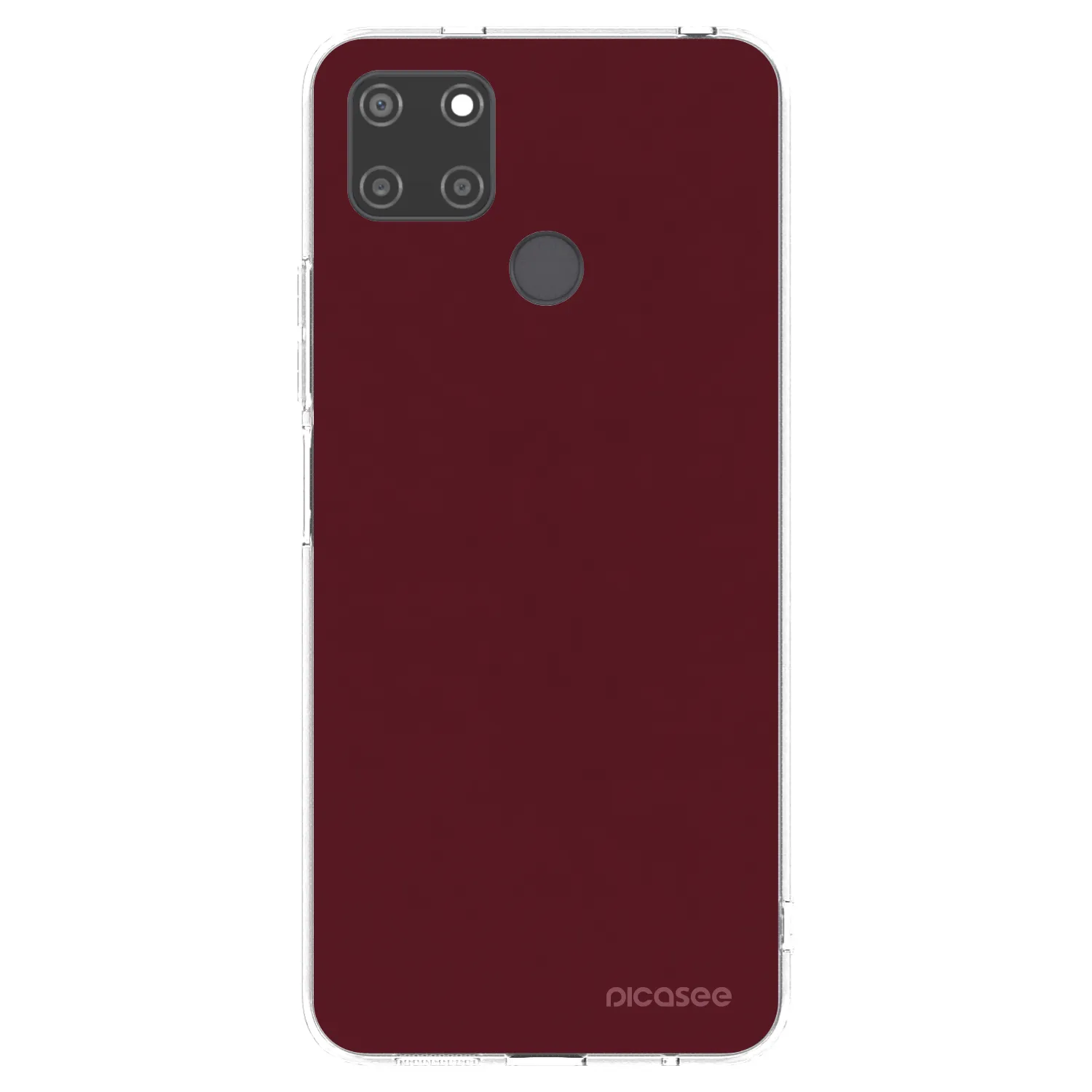 Picasee διαφανής θήκη σιλικόνης Realme C21Y - Burgundy red