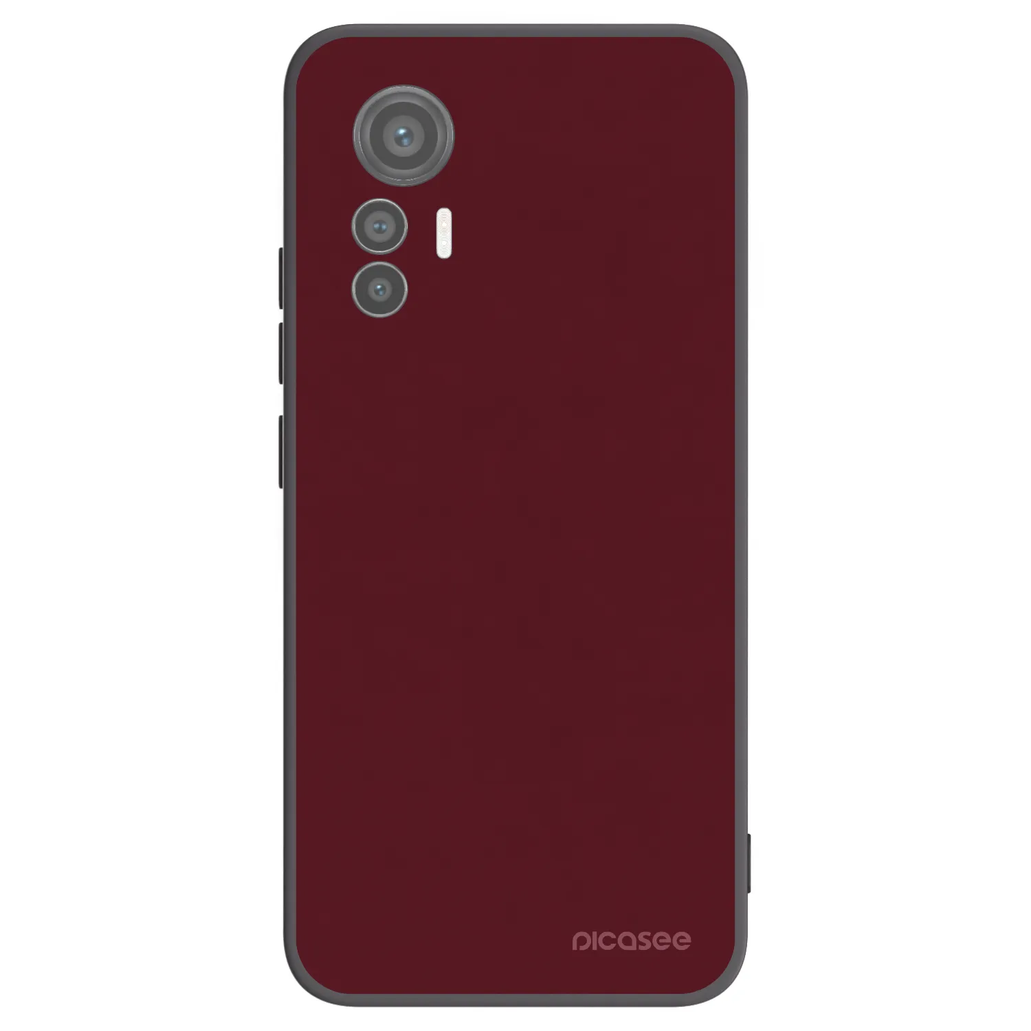 Picasee Μαύρη θήκη σιλικόνης για Xiaomi 12 Lite - Burgundy red