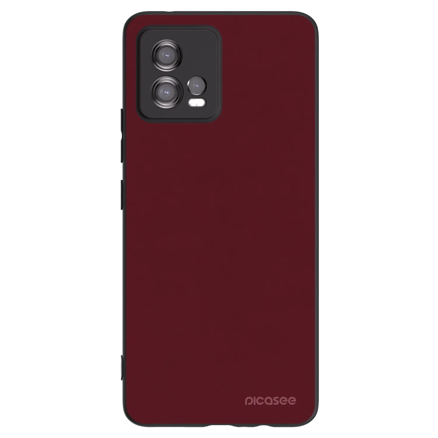 Picasee Μαύρη θήκη σιλικόνης για Motorola Moto G72 - Burgundy red
