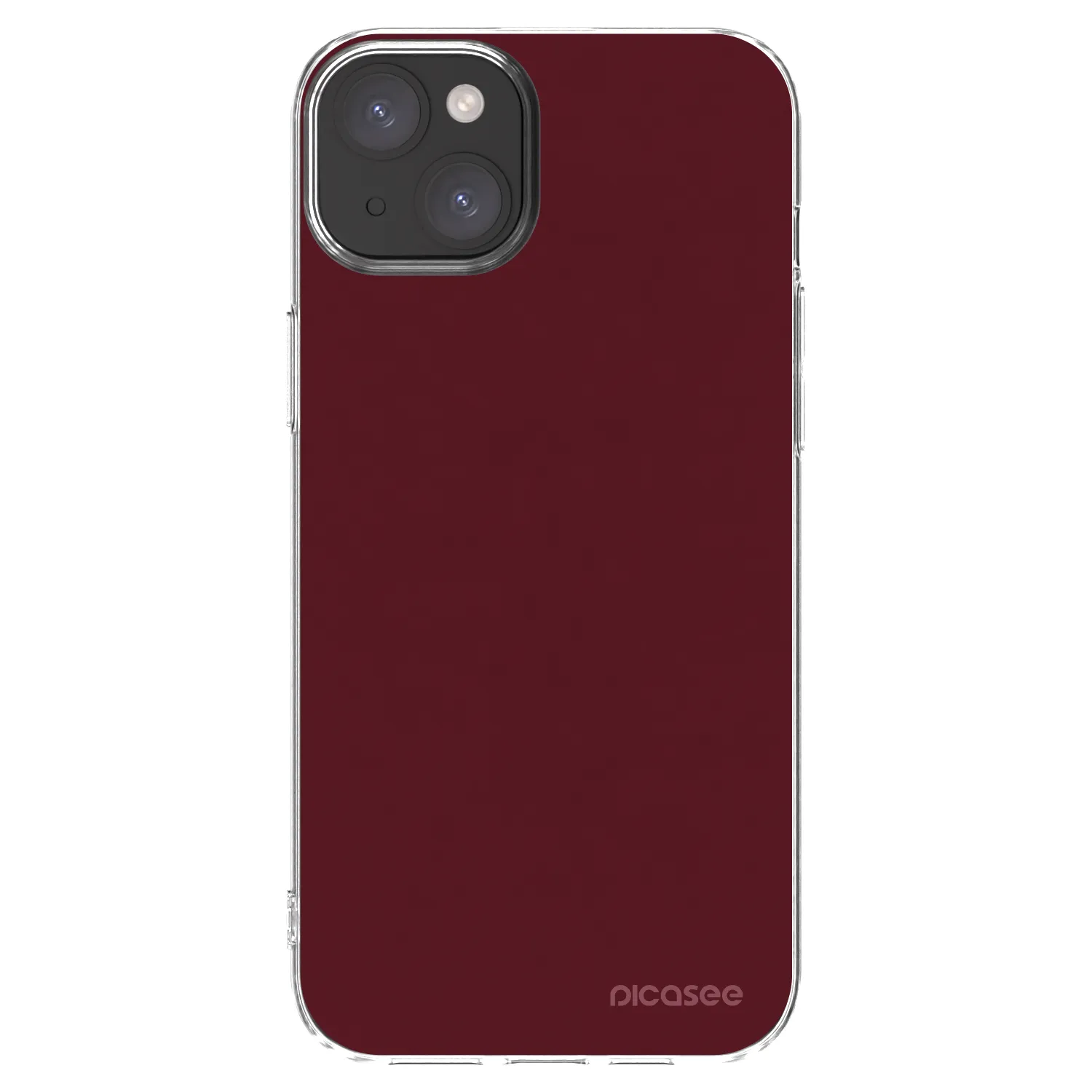 Picasee διαφανής θήκη σιλικόνης Apple iPhone 15 Plus - Burgundy red