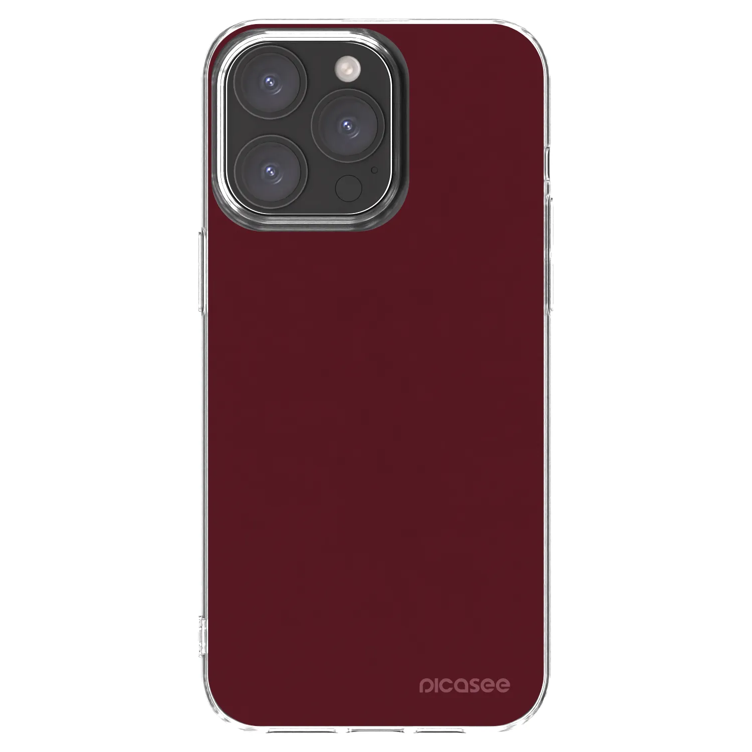 Picasee διαφανής θήκη σιλικόνης Apple iPhone 15 Pro Max - Burgundy red