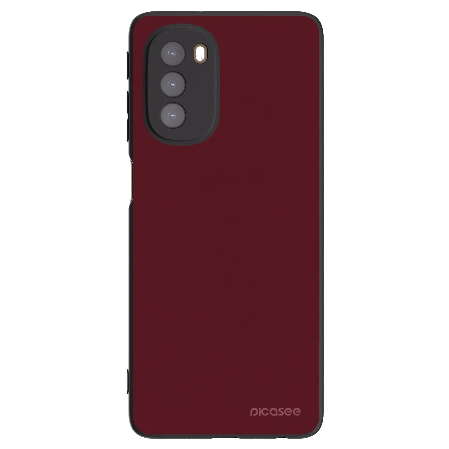 Picasee Μαύρη θήκη σιλικόνης για Motorola Moto G51 - Burgundy red