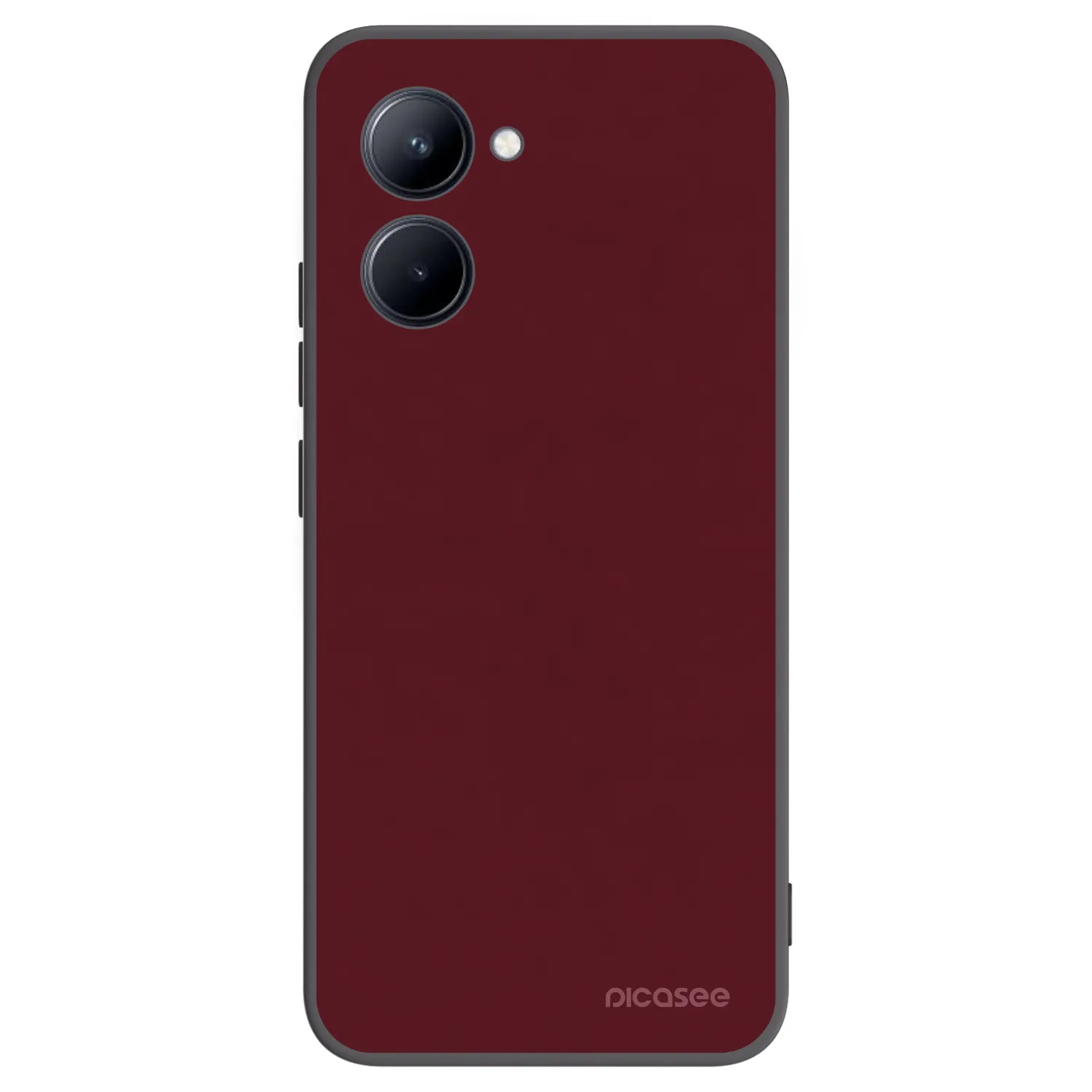Picasee Μαύρη θήκη σιλικόνης για Realme C33 (2023) - Burgundy red