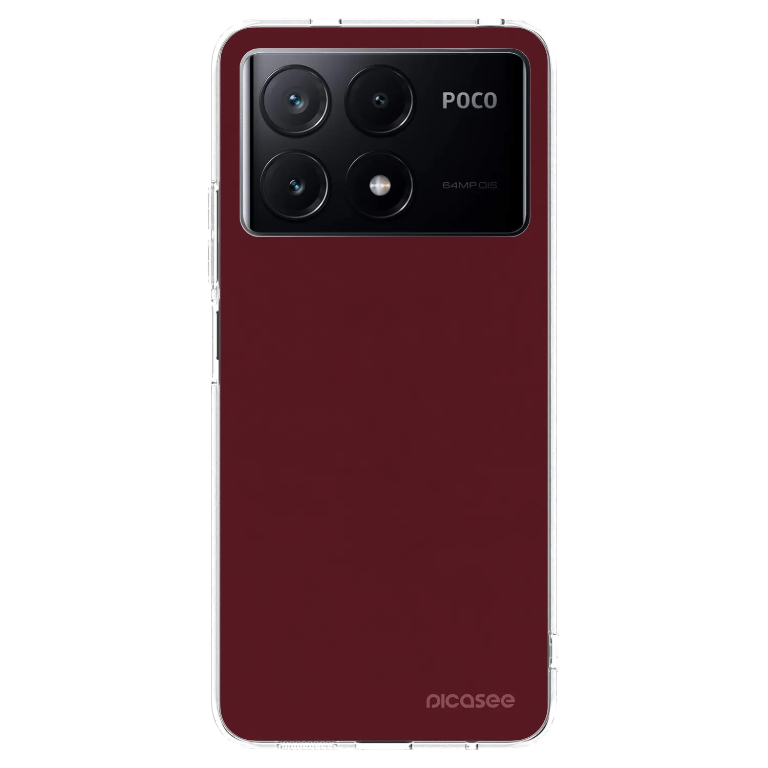 Picasee διαφανής θήκη σιλικόνης Xiaomi Poco X6 Pro - Burgundy red