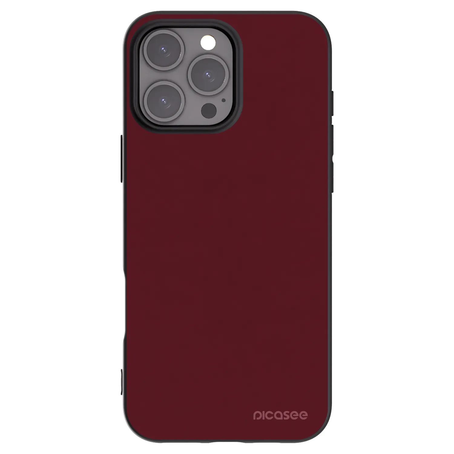 Picasee Μαύρη θήκη σιλικόνης για Apple iPhone 16 Pro Max - Burgundy red