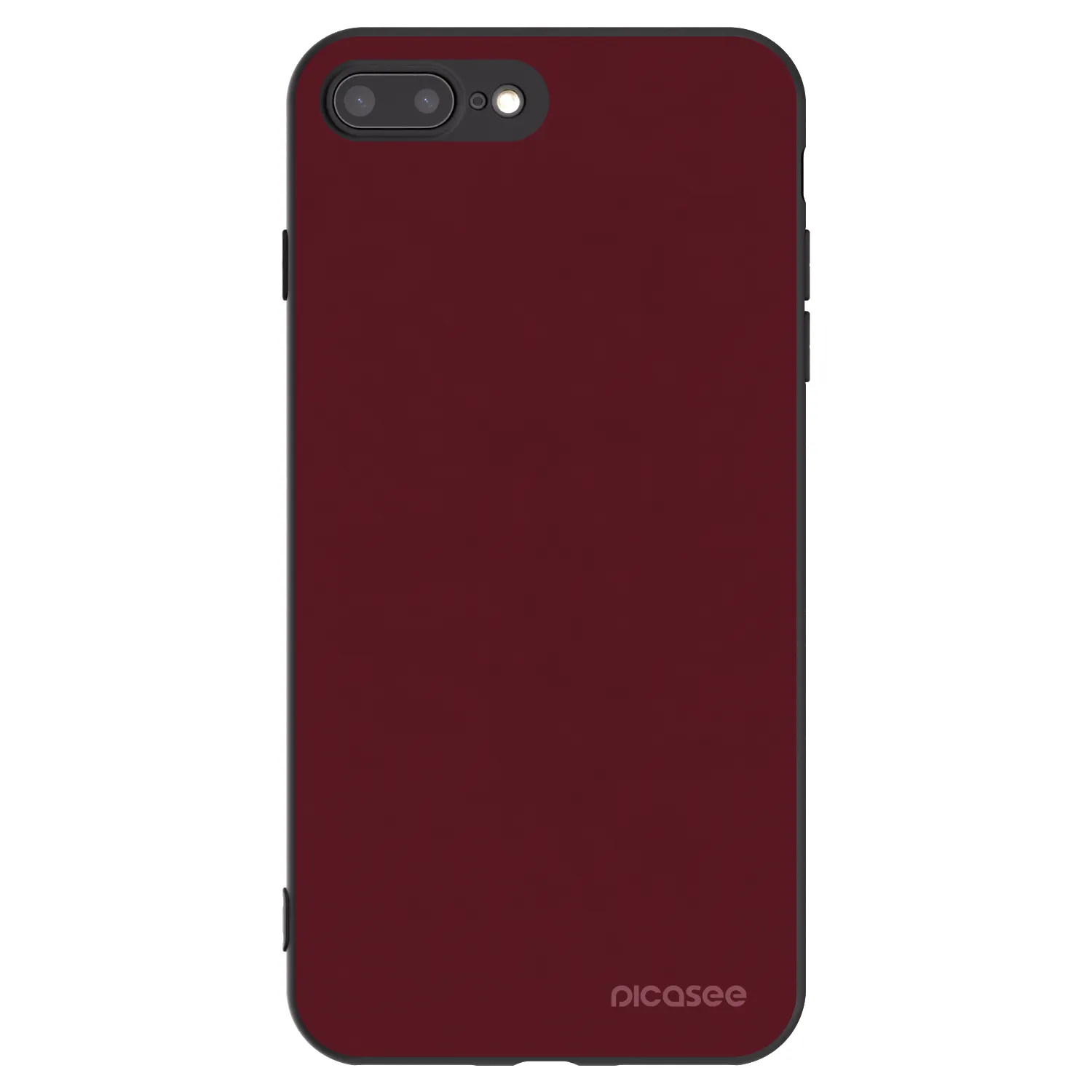 Picasee Μαύρη θήκη σιλικόνης για Apple iPhone 8 Plus - Burgundy red