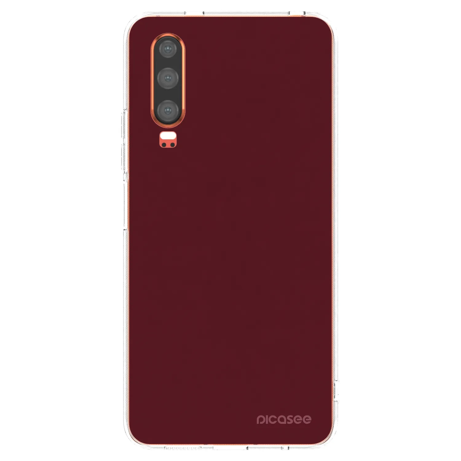 Picasee διαφανής θήκη σιλικόνης Huawei P30 - Burgundy red