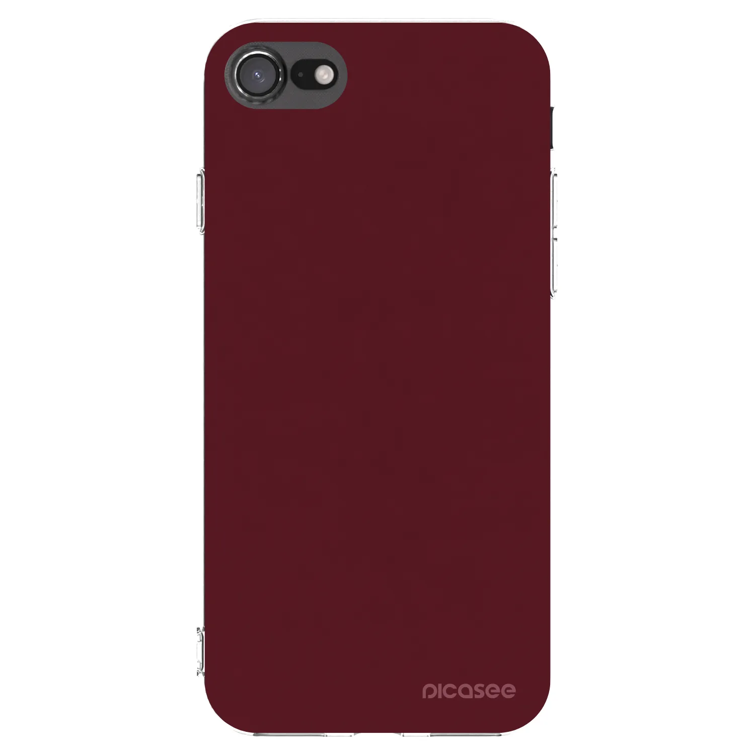 Picasee διαφανής θήκη σιλικόνης Apple iPhone 8 - Burgundy red