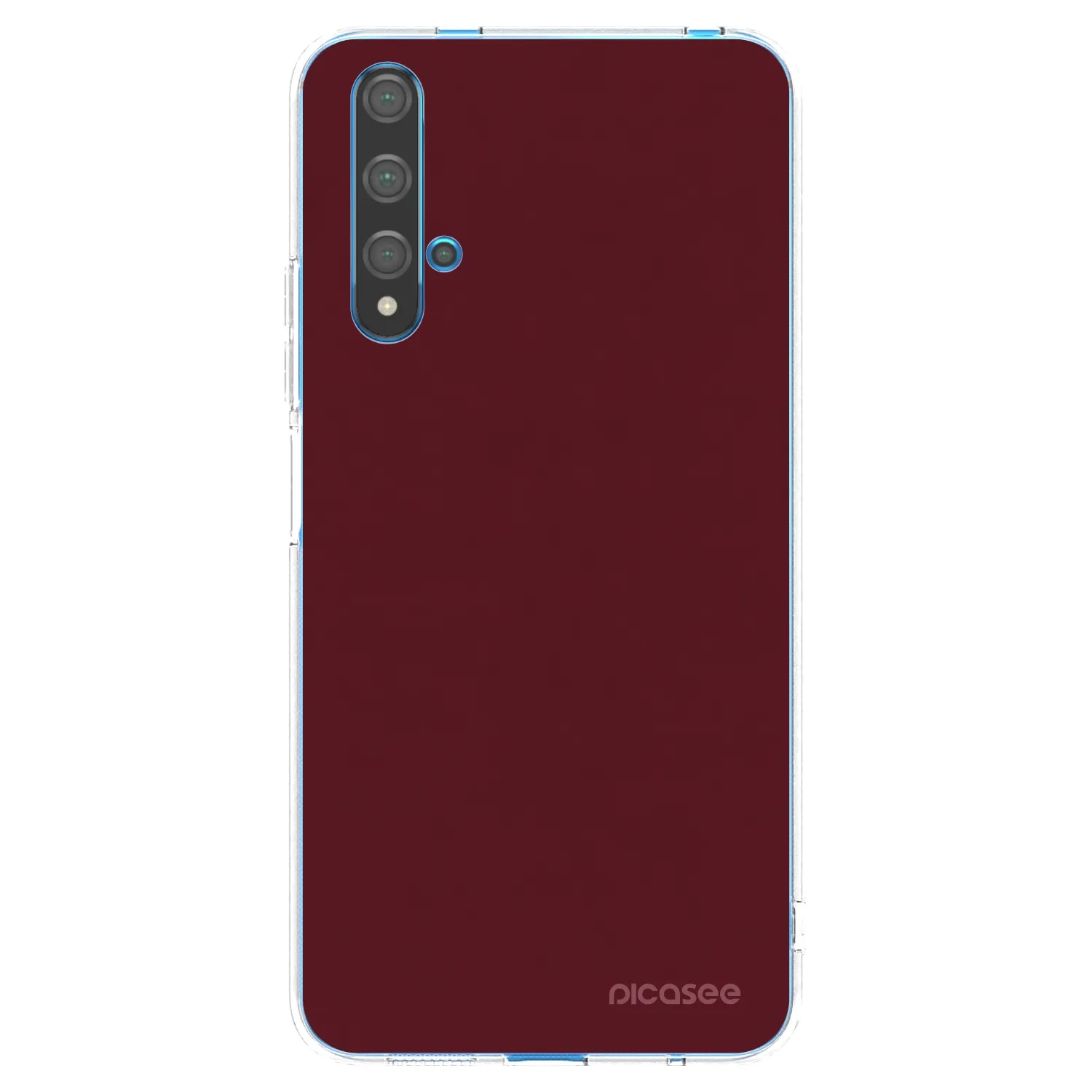 Picasee διαφανής θήκη σιλικόνης Huawei Nova 5T - Burgundy red