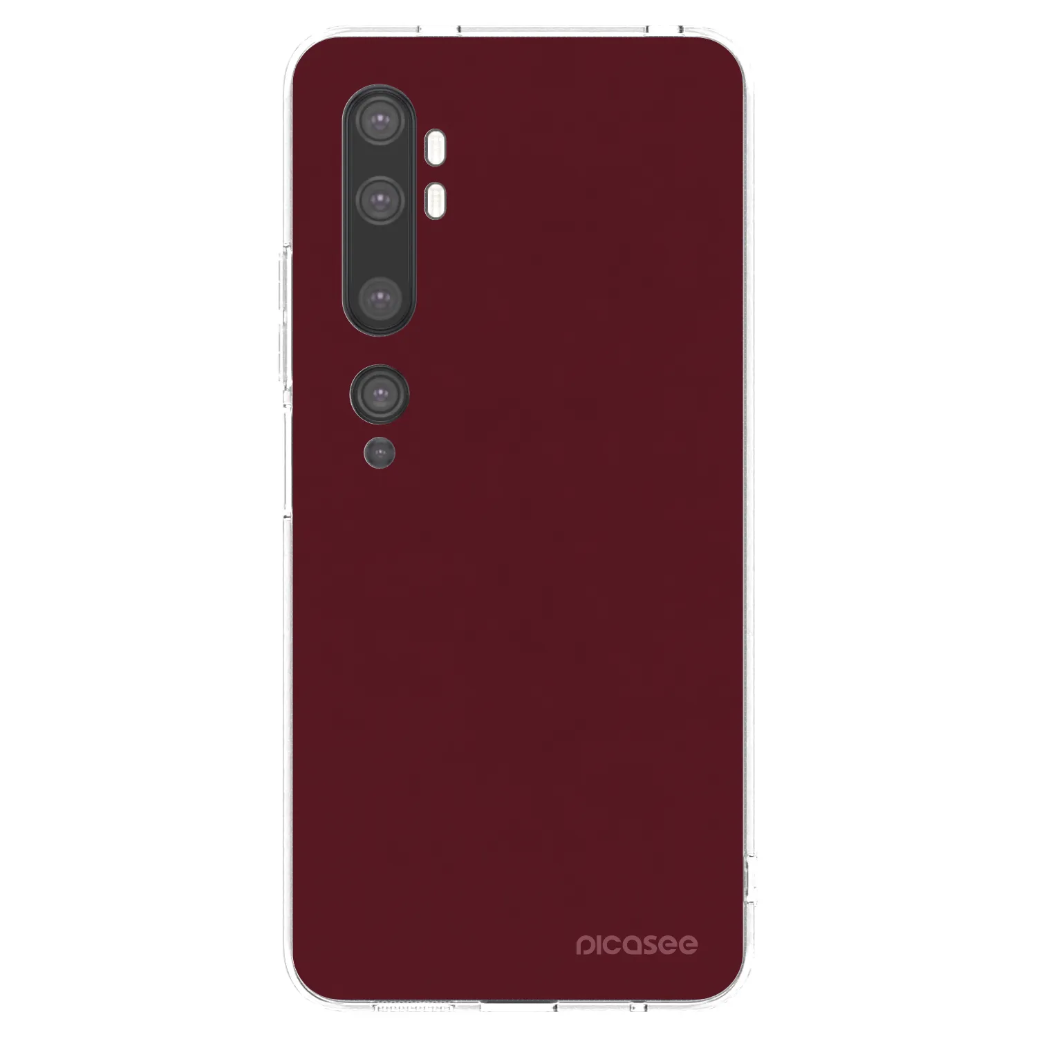 Picasee διαφανής θήκη σιλικόνης Xiaomi Mi Note 10 (Pro) - Burgundy red