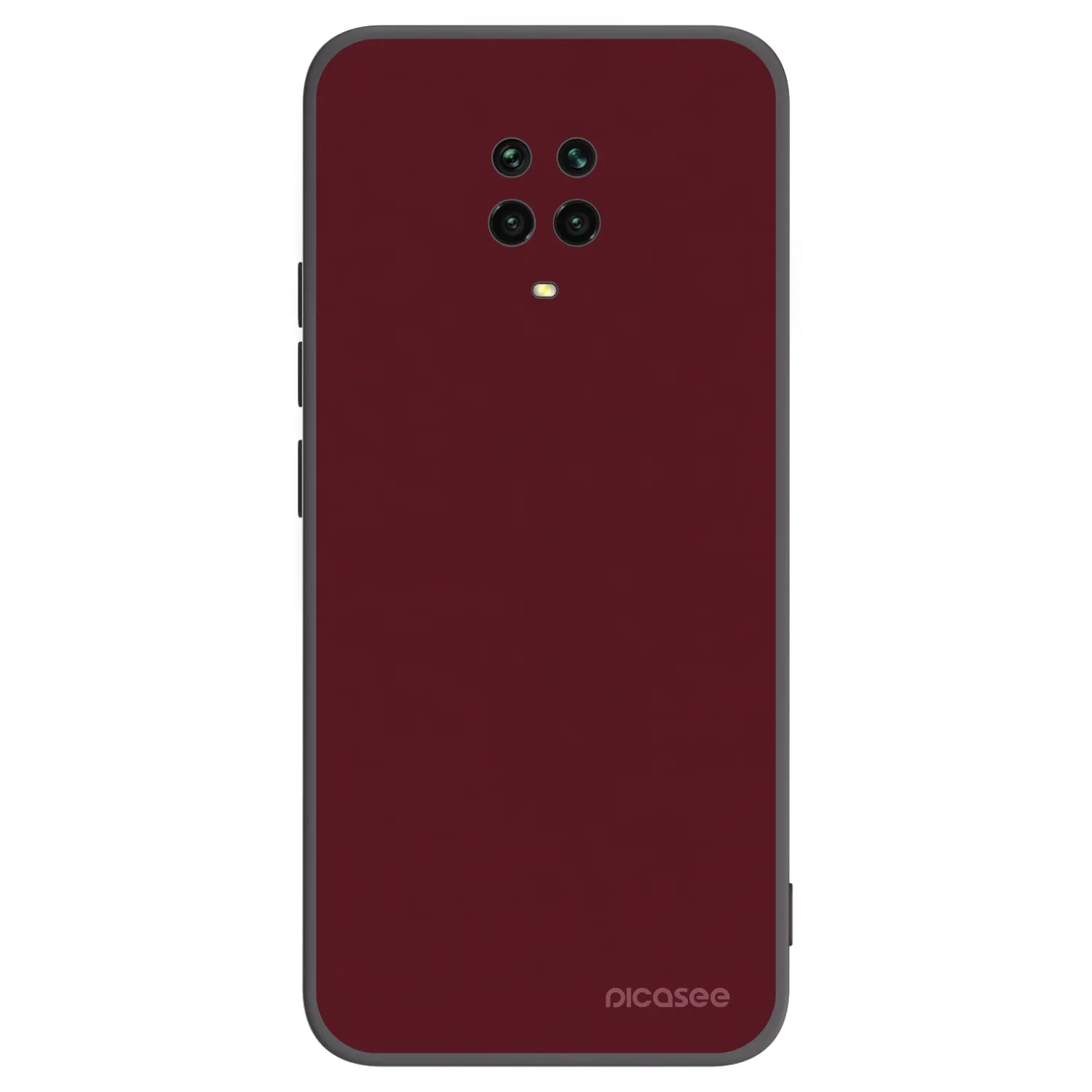 Picasee Μαύρη θήκη σιλικόνης για Xiaomi Redmi Note 9S - Burgundy red
