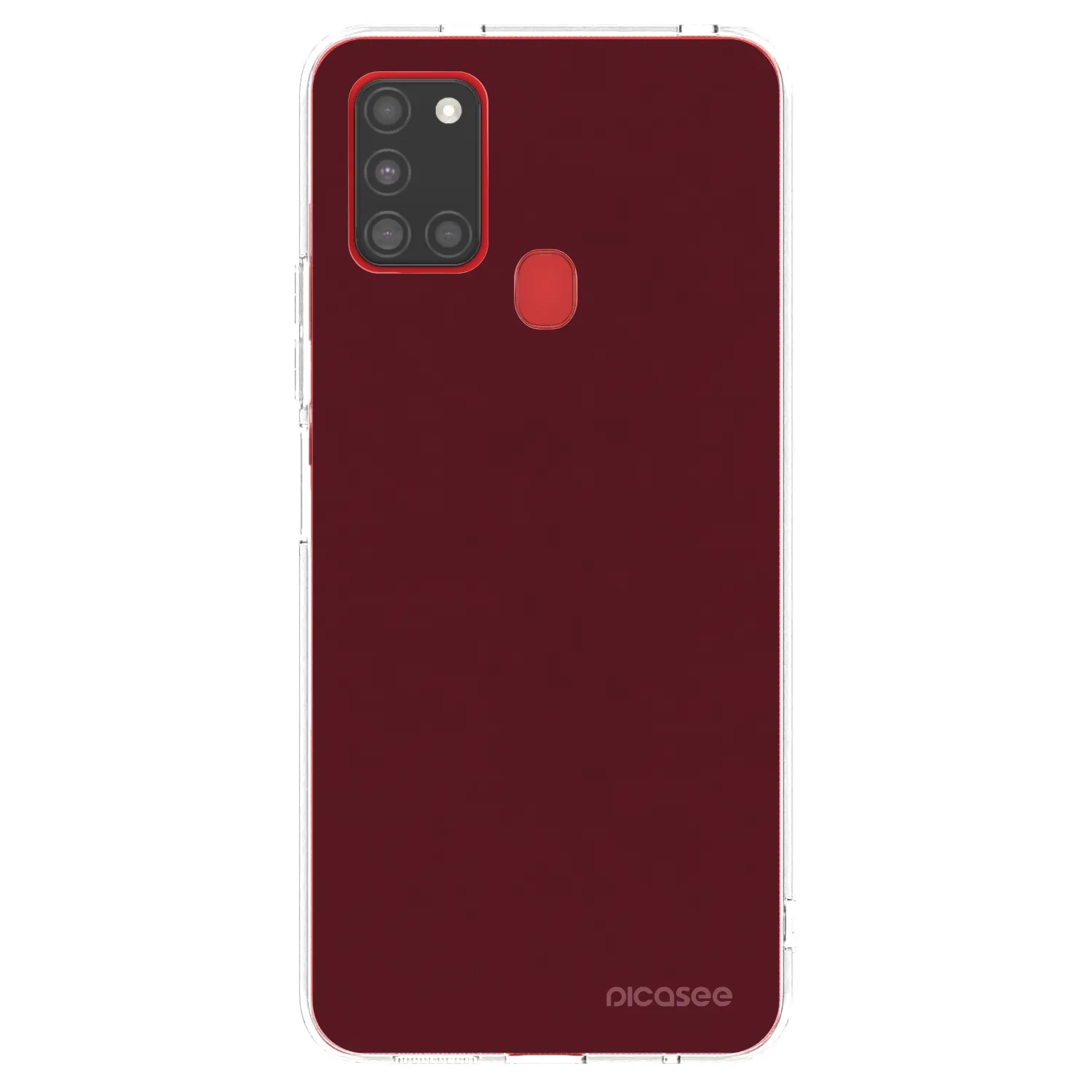 Picasee διαφανής θήκη σιλικόνης Samsung Galaxy A21s - Burgundy red