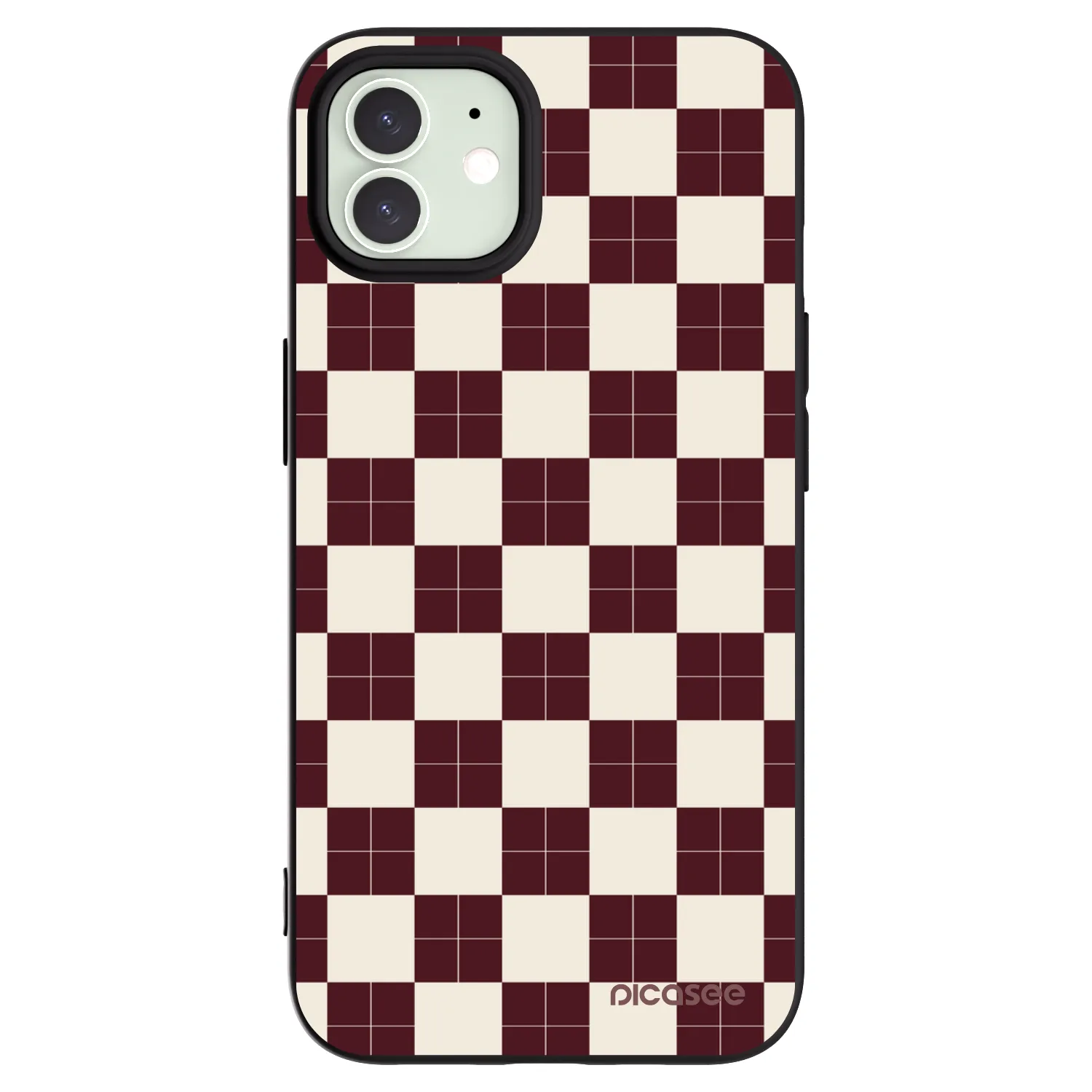Picasee Μαύρη θήκη σιλικόνης για Apple iPhone 12 - Checked Away