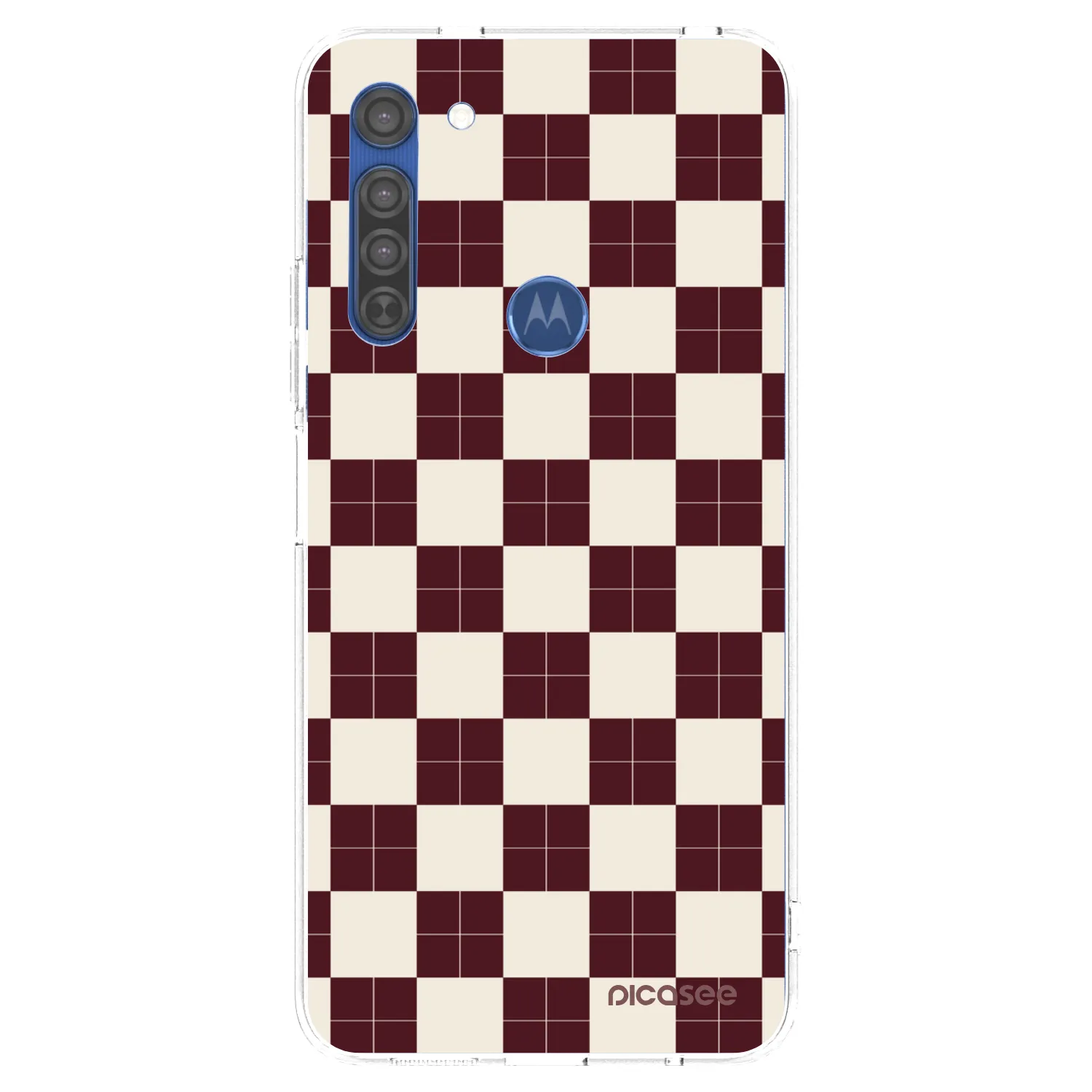Picasee διαφανής θήκη σιλικόνης Motorola Moto G8 - Checked Away
