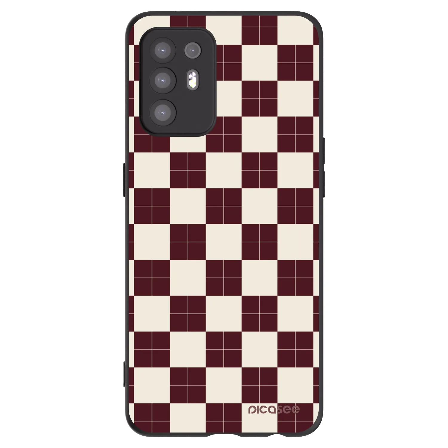 Picasee Μαύρη θήκη σιλικόνης για OPPO A94 5G - Checked Away