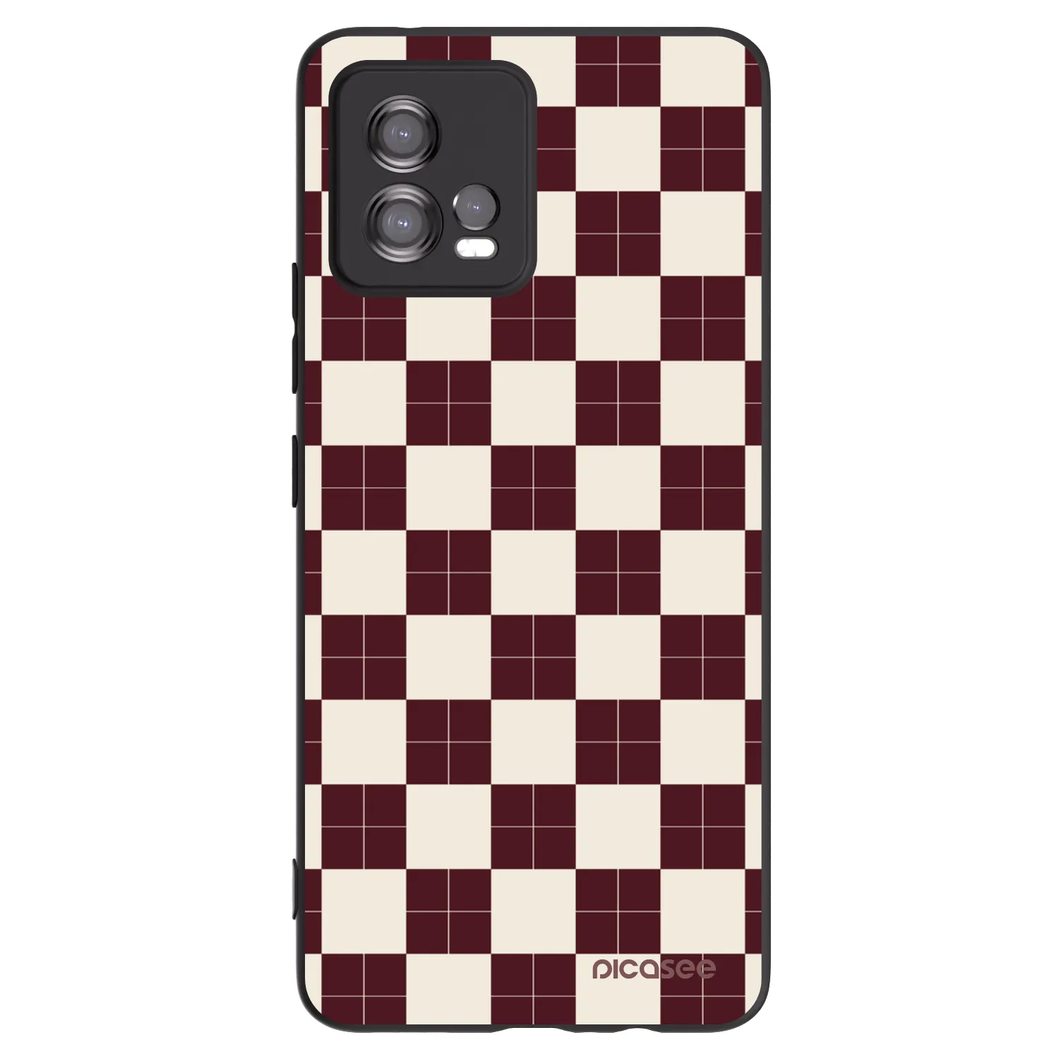 Picasee Μαύρη θήκη σιλικόνης για Motorola Moto G72 - Checked Away