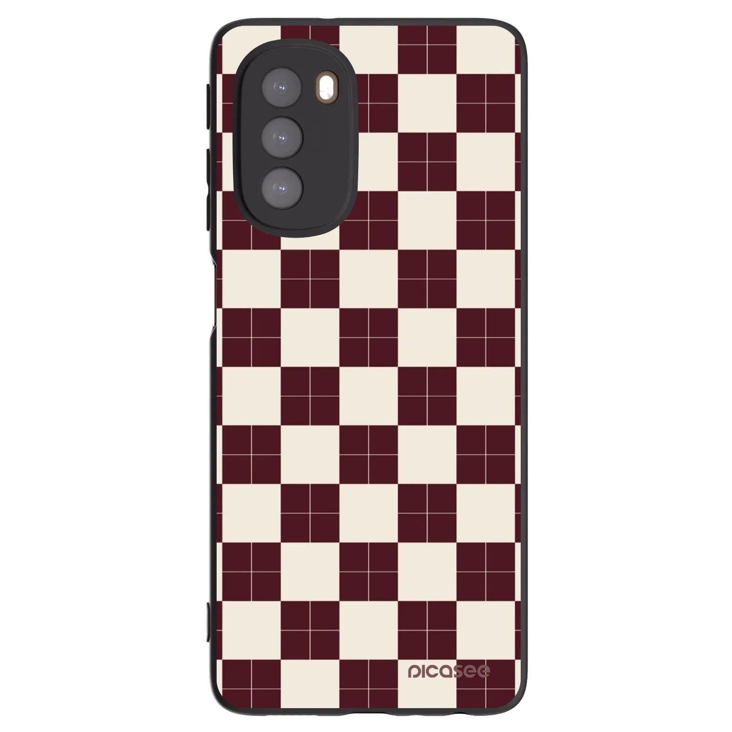 Picasee Μαύρη θήκη σιλικόνης για Motorola Moto G51 - Checked Away