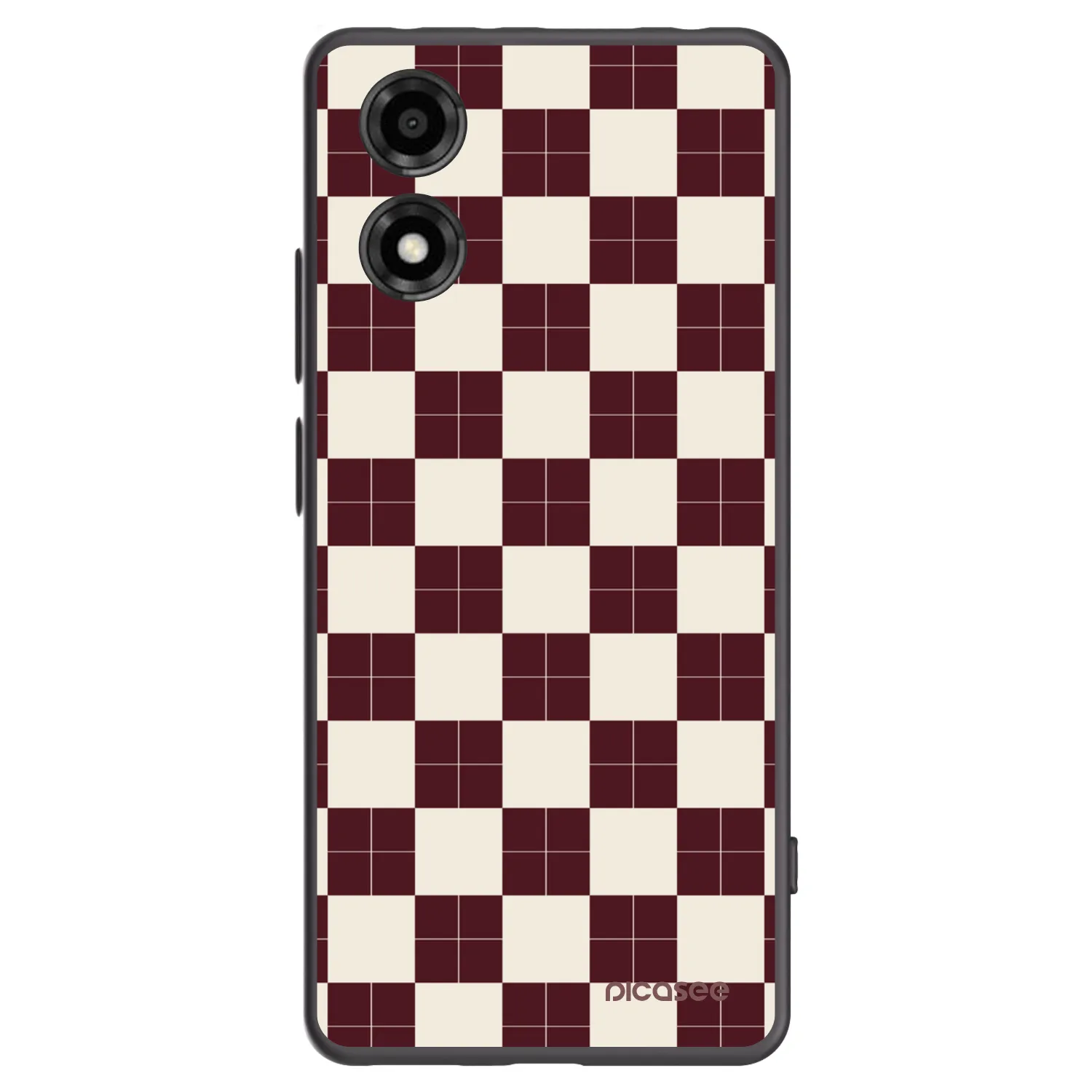 Picasee Μαύρη θήκη σιλικόνης για Motorola Moto E14 - Checked Away