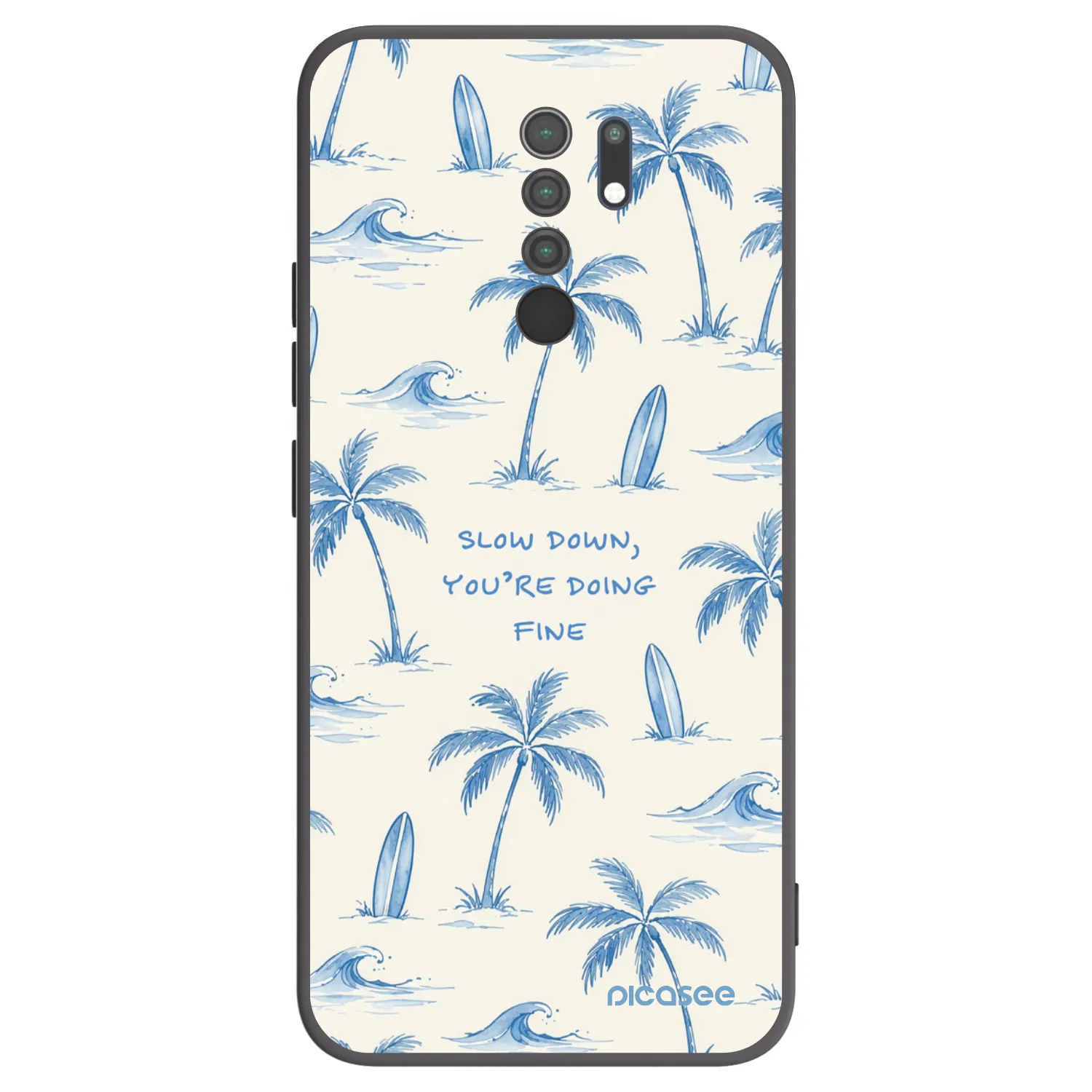 Picasee Μαύρη θήκη σιλικόνης για Xiaomi Redmi 9 - Slow Tide