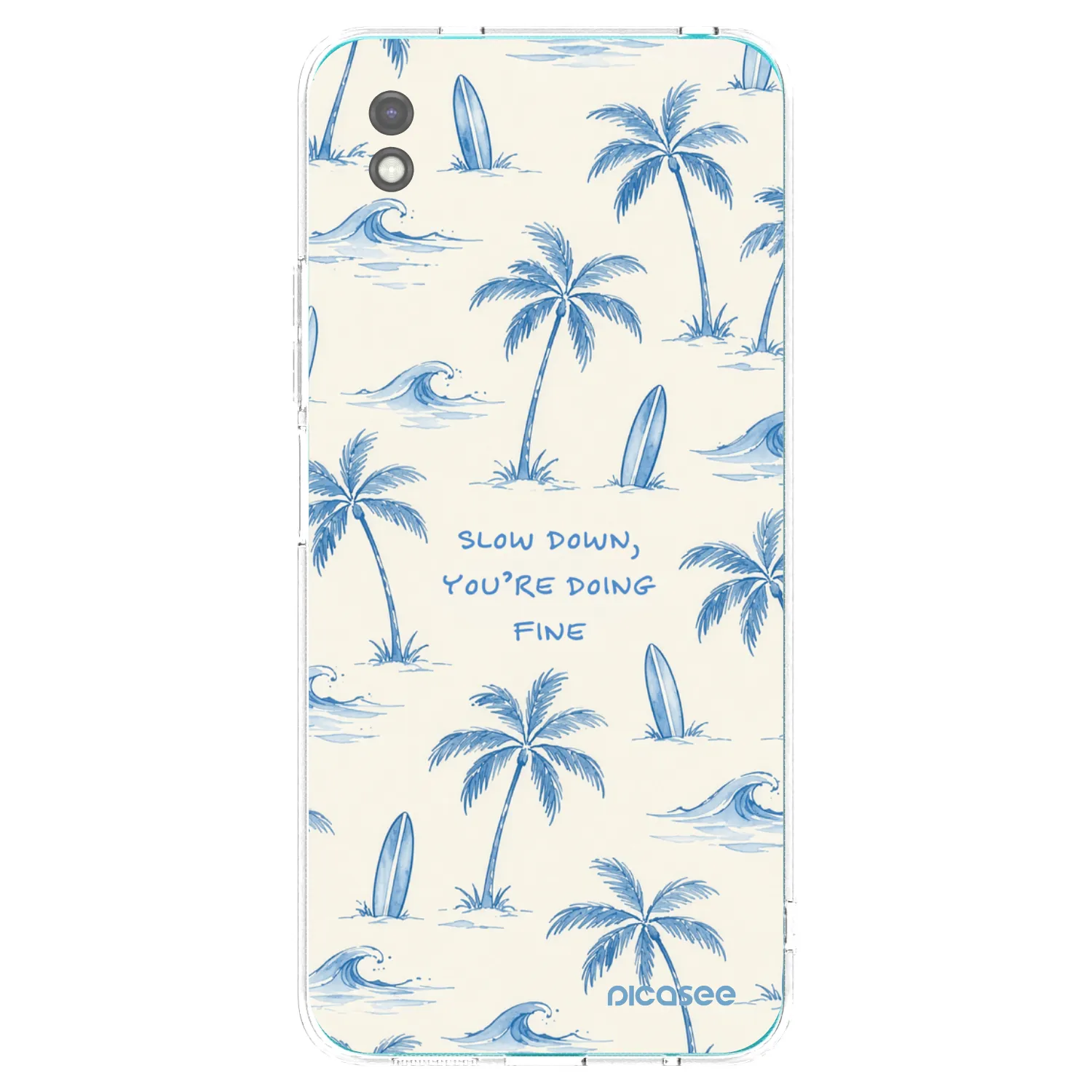 Picasee Μαύρη θήκη σιλικόνης για Xiaomi Redmi 9A - Slow Tide