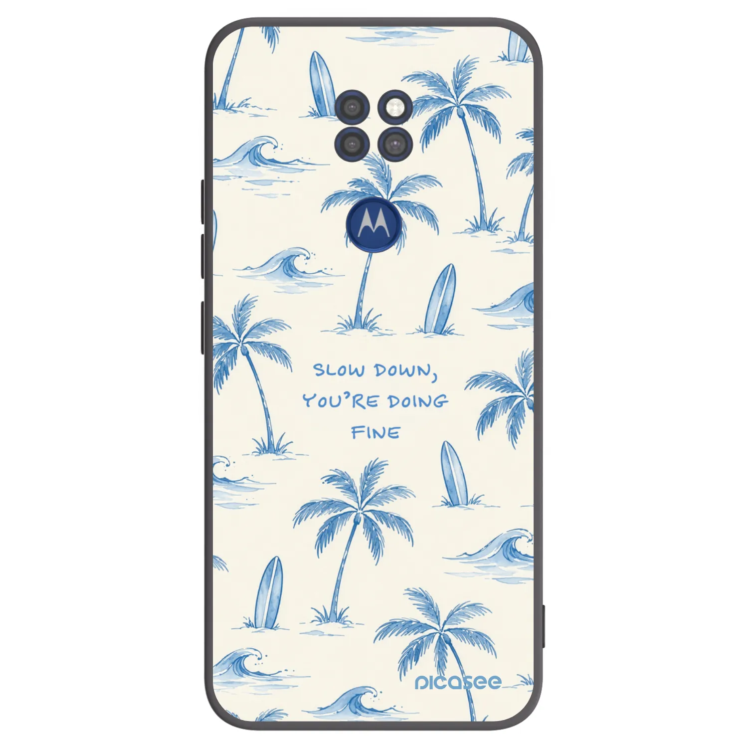 Picasee Μαύρη θήκη σιλικόνης για Motorola Moto G9 Play - Slow Tide
