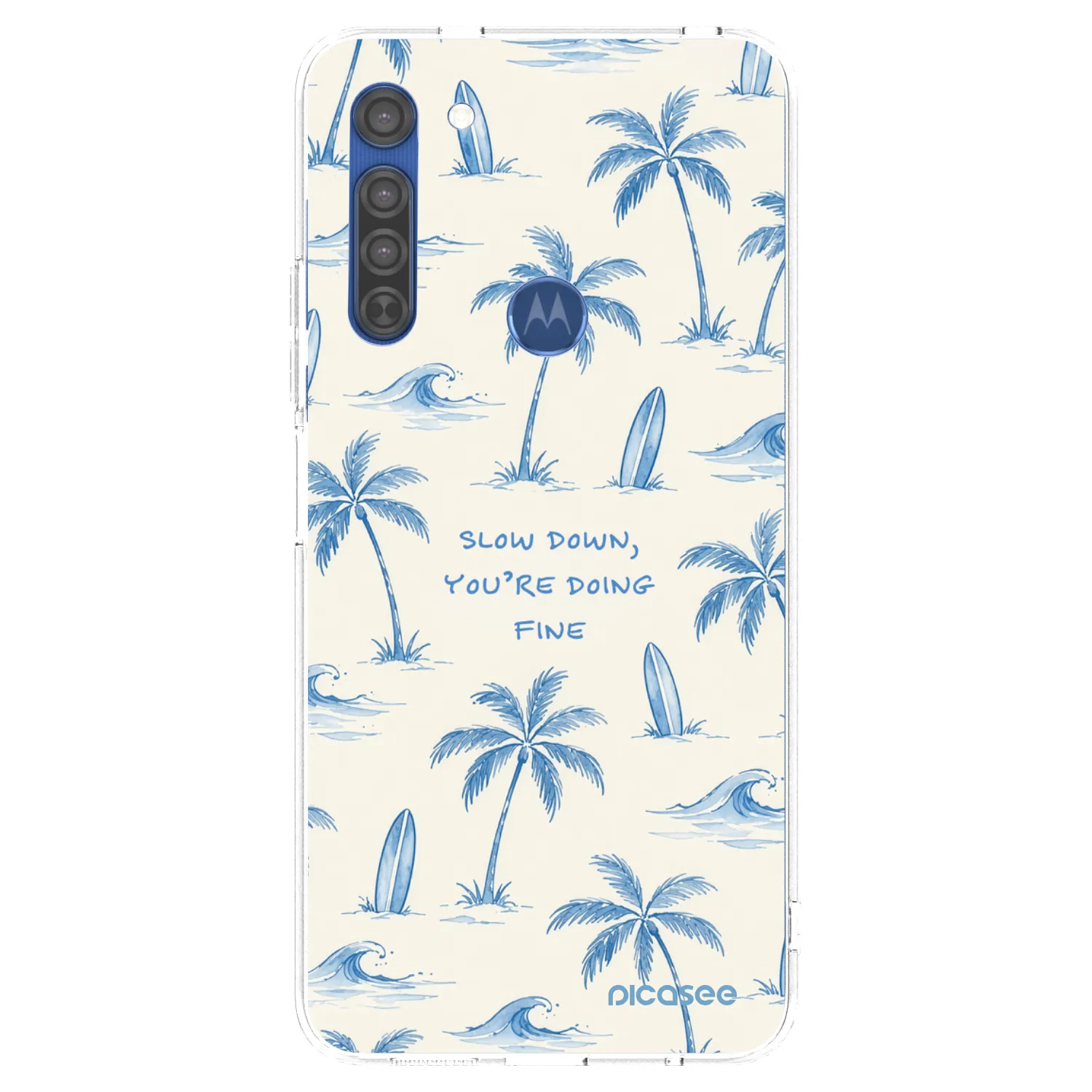 Picasee διαφανής θήκη σιλικόνης Motorola Moto G8 - Slow Tide