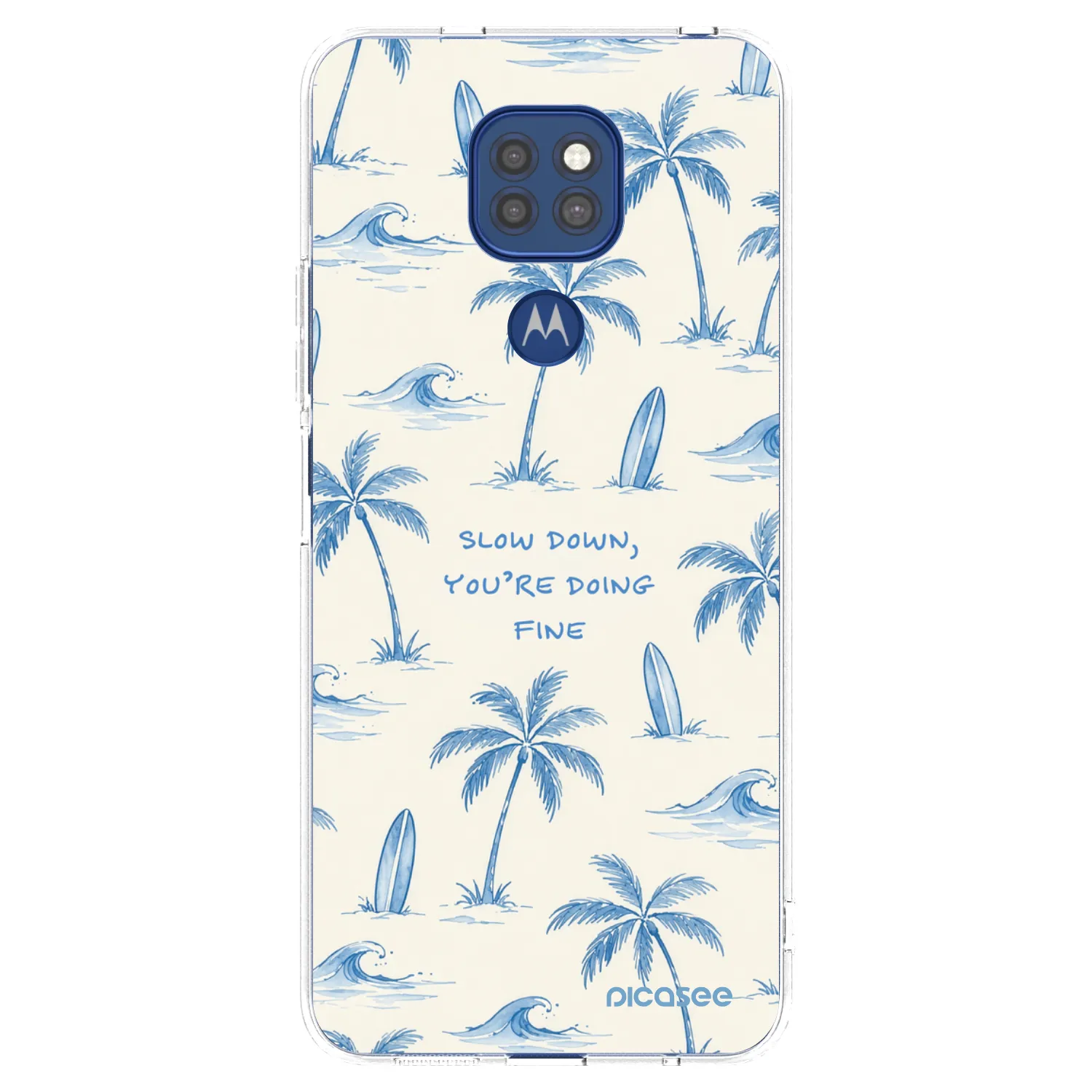 Picasee διαφανής θήκη σιλικόνης Motorola Moto G9 Play - Slow Tide