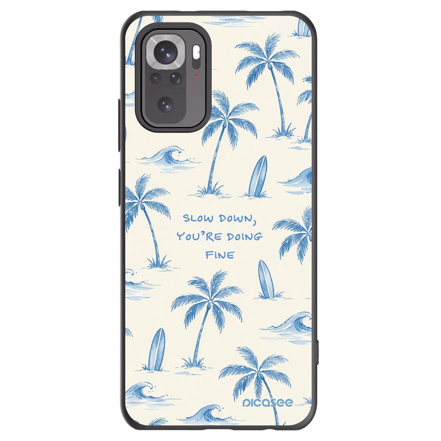 Picasee Μαύρη θήκη σιλικόνης για Xiaomi Redmi Note 10S - Slow Tide