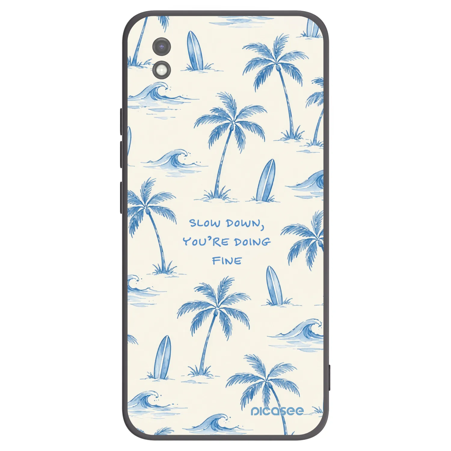 Picasee Μαύρη θήκη σιλικόνης για Xiaomi Redmi 9AT - Slow Tide
