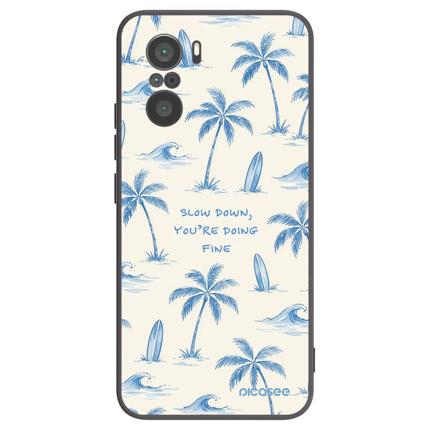 Picasee Μαύρη θήκη σιλικόνης για Xiaomi Poco F3 - Slow Tide