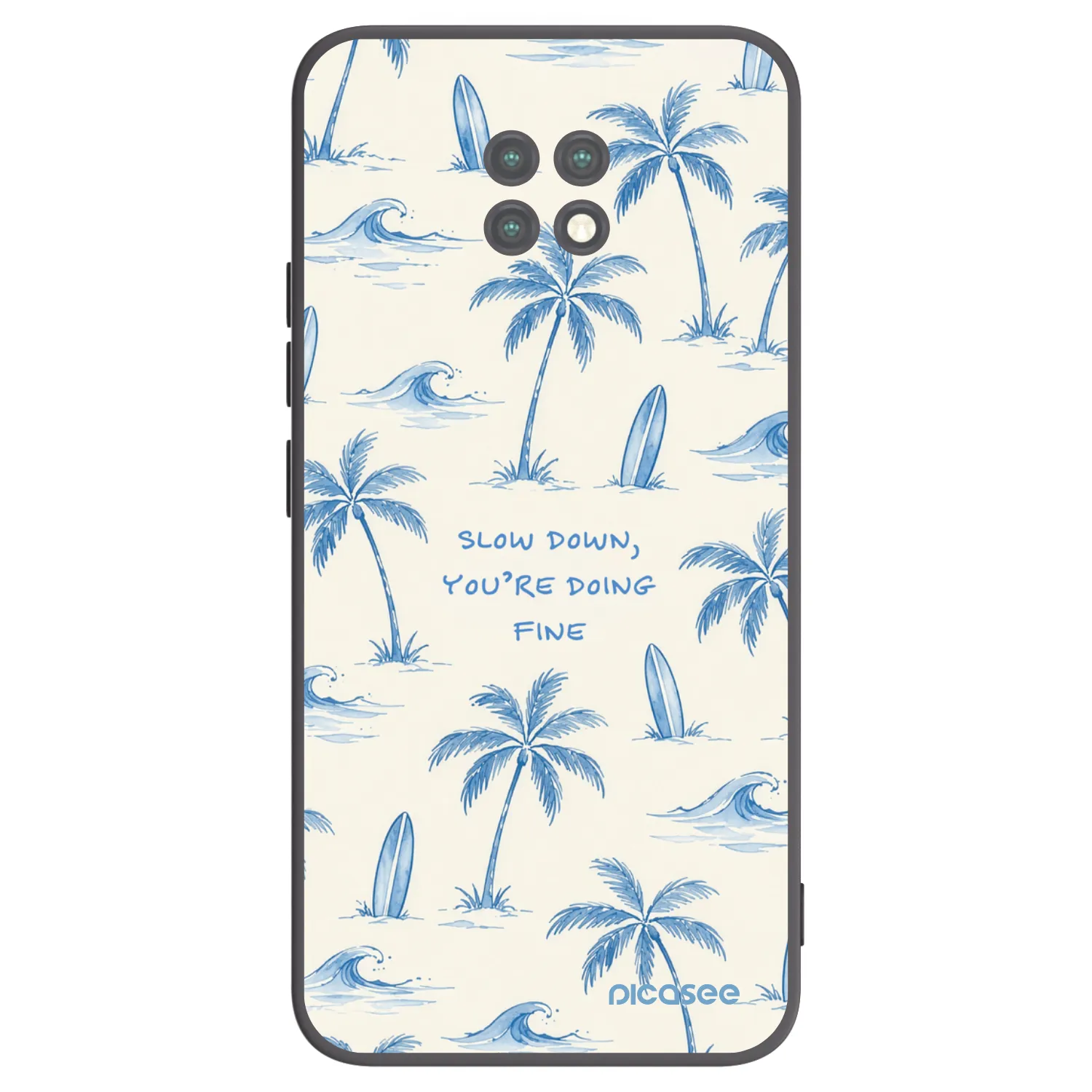 Picasee Μαύρη θήκη σιλικόνης για Xiaomi Redmi Note 9T - Slow Tide