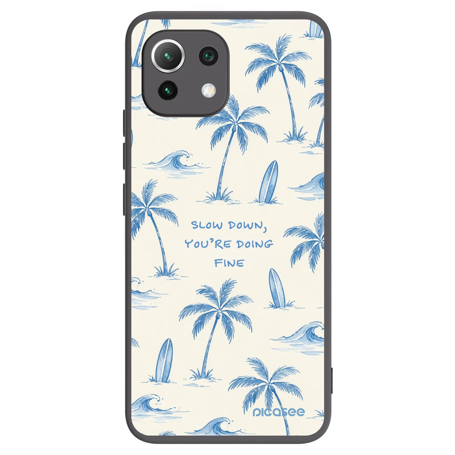 Picasee Μαύρη θήκη σιλικόνης για Xiaomi 11 Lite 5G NE - Slow Tide